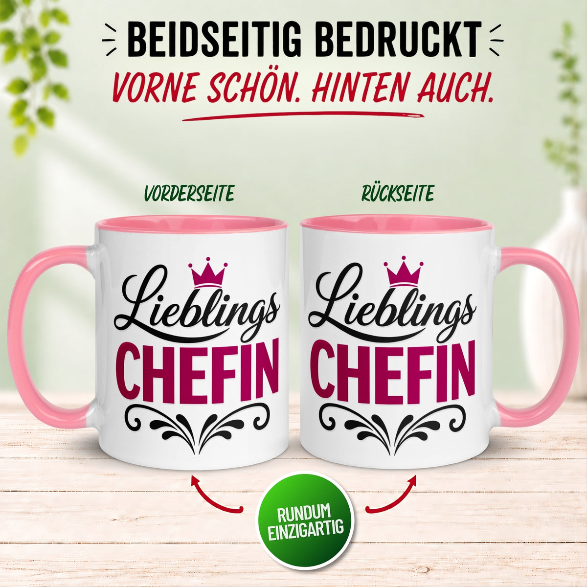 Tasse Chefin – „Lieblingschefin mit Herz“ – Geschenk Becher Beste Chefin