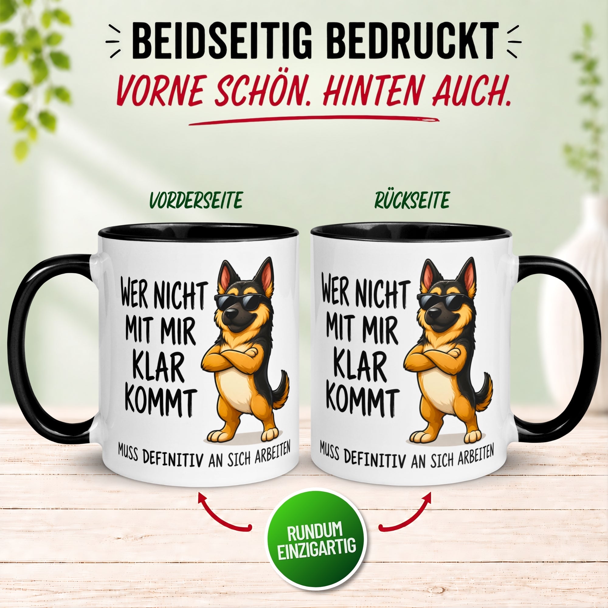 Tasse Hund – „Wer nicht mit mir klar kommt“ – Lustiger Geschenk Mann Frau