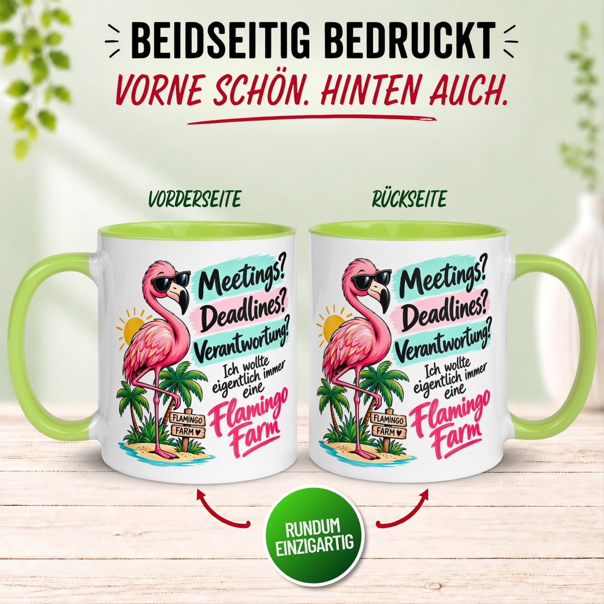 Tasse Chefin – „Ich wollte immer eine Flamingo Farm“ – Geschenk Beste Chefin