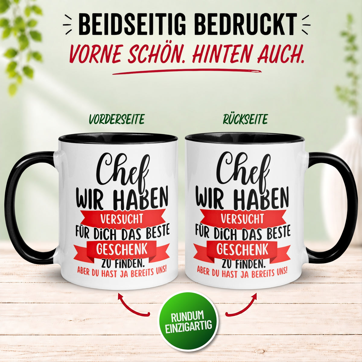 Tasse Chef – „Für dich das beste Geschenk“ – Geschenk Bester Chef
