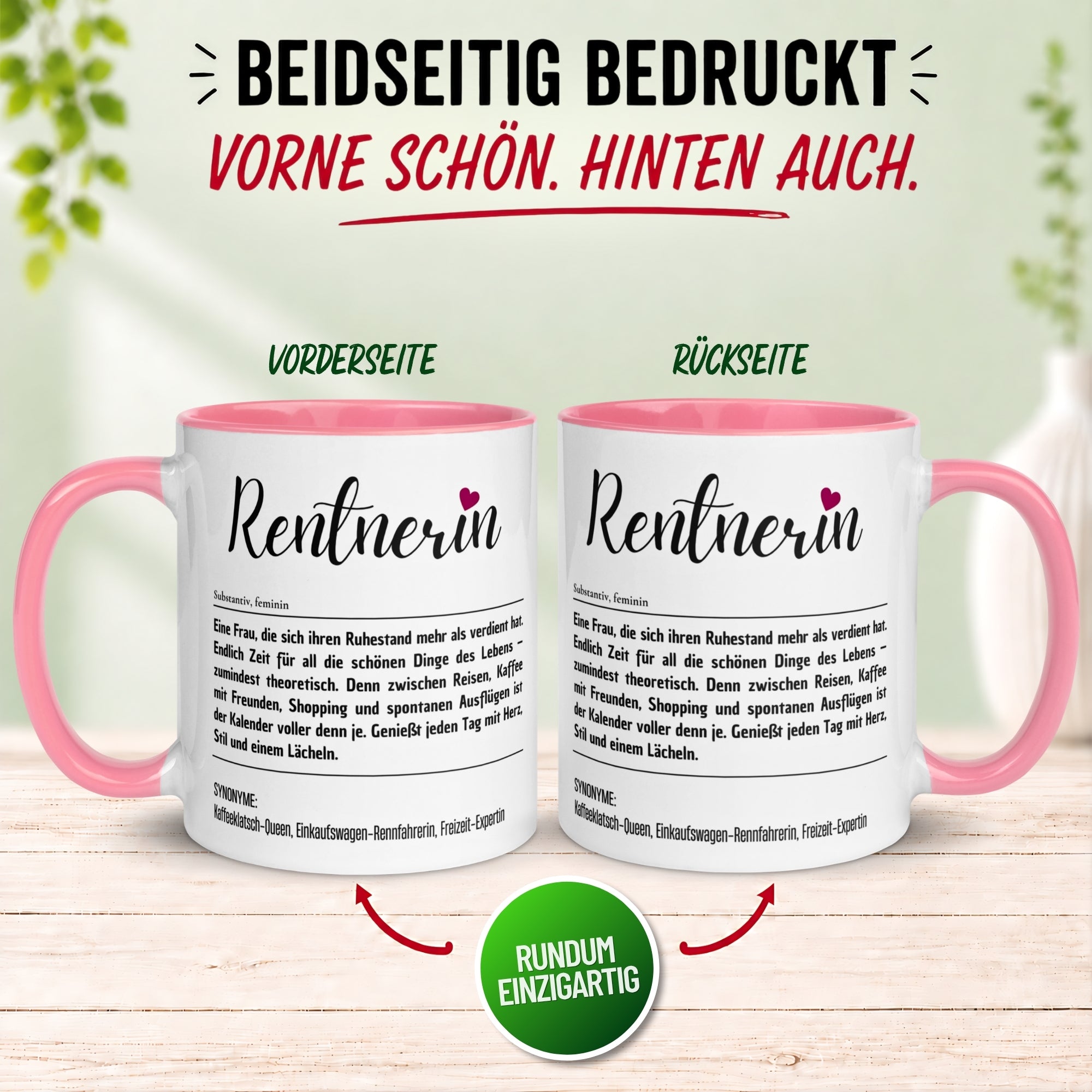 Tasse Rente Frau – „Definition Rentnerin“ – Geschenk Renteneintritt Ruhestand