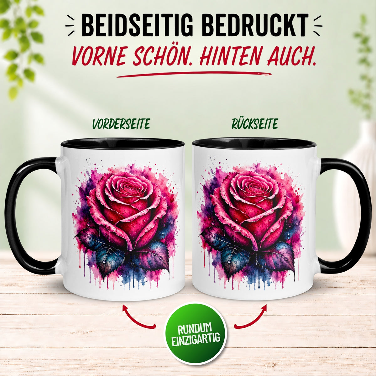 Tasse Liebe – „Rose der Liebe“ – Ich liebe Dich Geschenk Partner Jahrestag Valentinstag