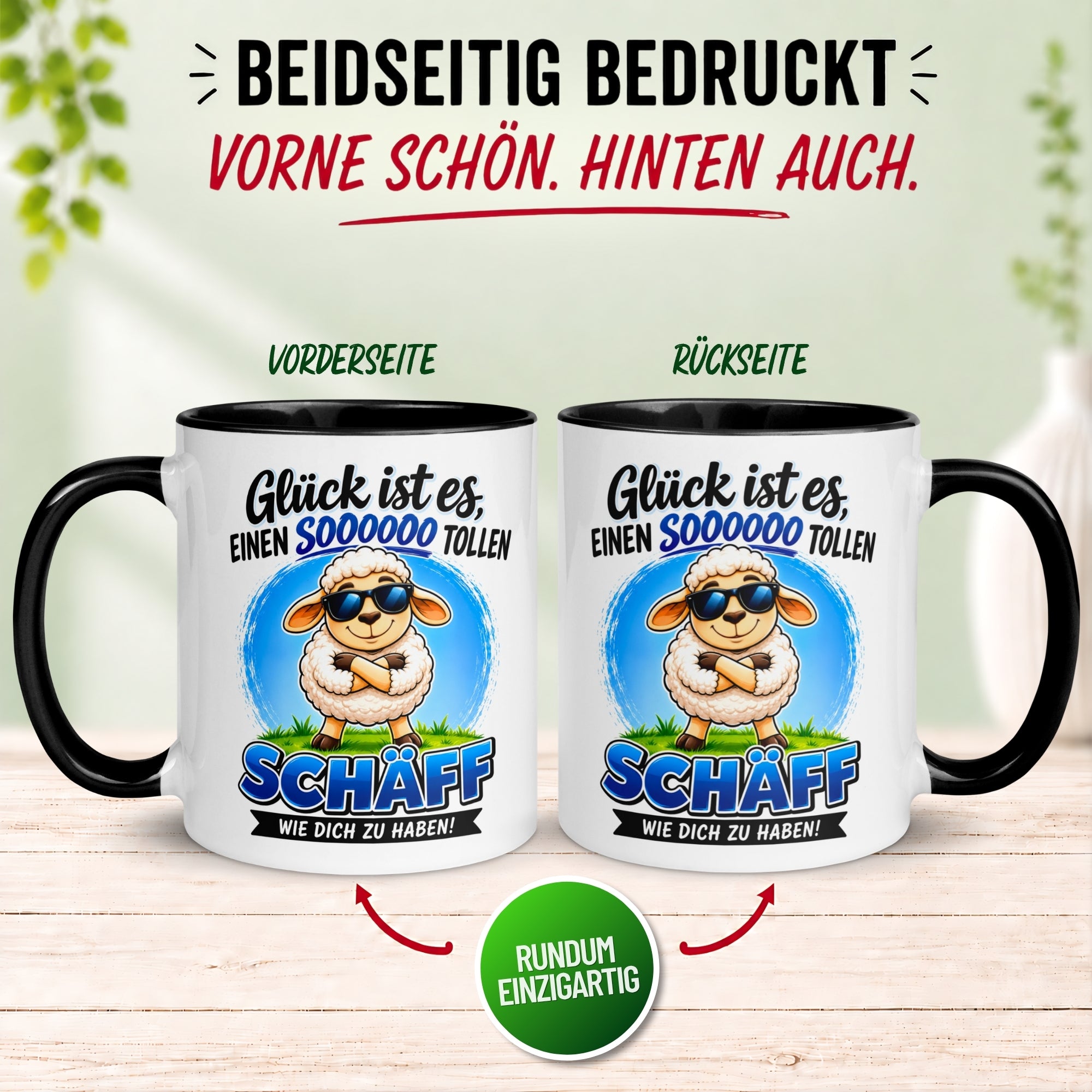Tasse Chef – „Glück ist es einen Schäff wie dich zu haben“ – Geschenk Bester Chef