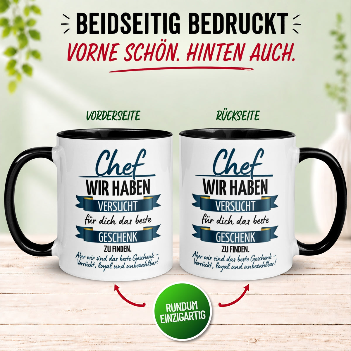 Tasse Chef – „Wir haben versucht das beste Geschenk zu finden“ – Geschenk Becher