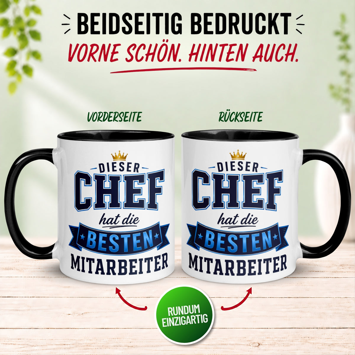 Tasse Chef – „Dieser Chef hat die besten Mitarbeiter“ – Geschenk Bester Chef