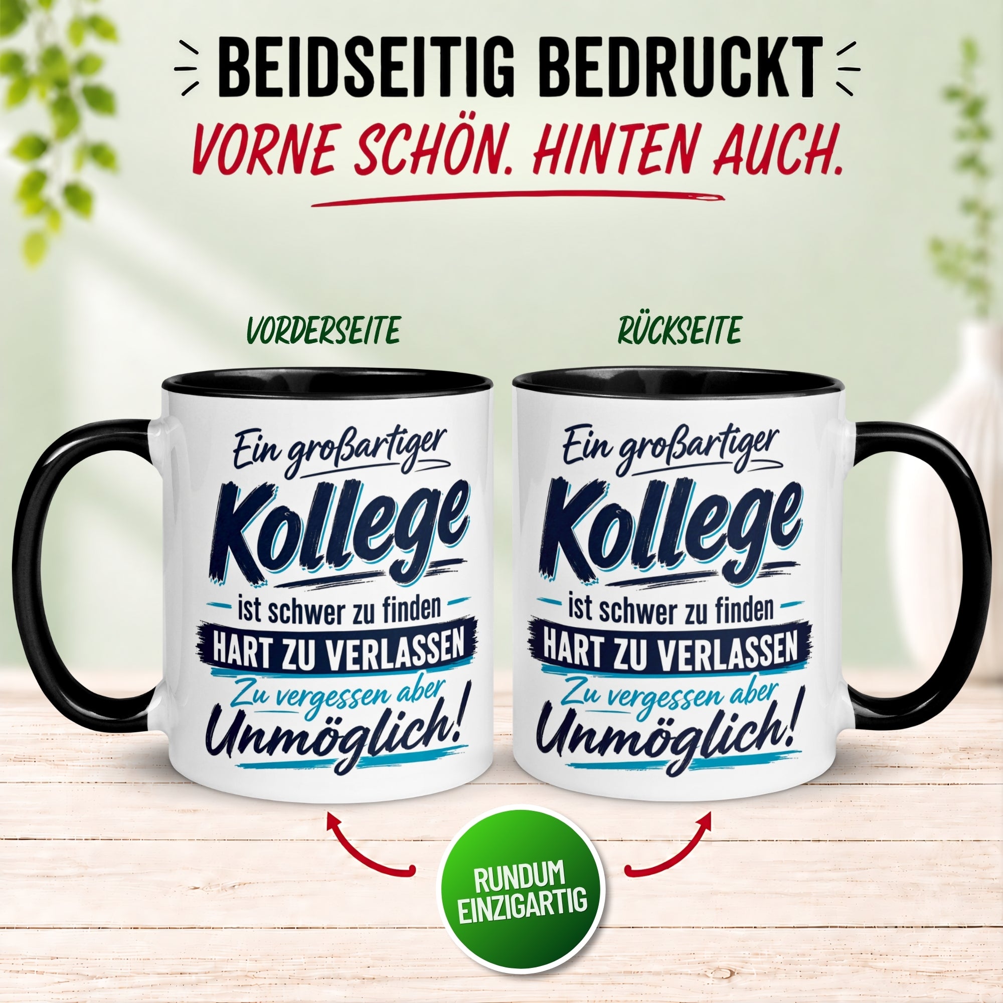 Tasse Kollege – „Ein großartiger Kollege ist schwer zu finden“ – Geschenk Abschied Arbeitskollege