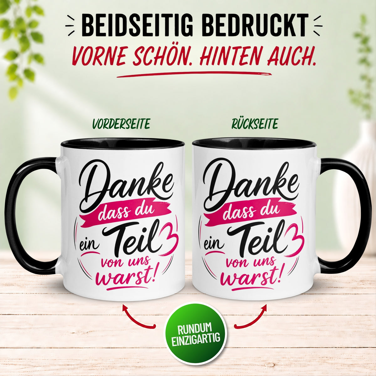 Tasse Abschied – „Ein Teil von uns warst“ – Abschiedsgeschenk Kollegin Kollegen