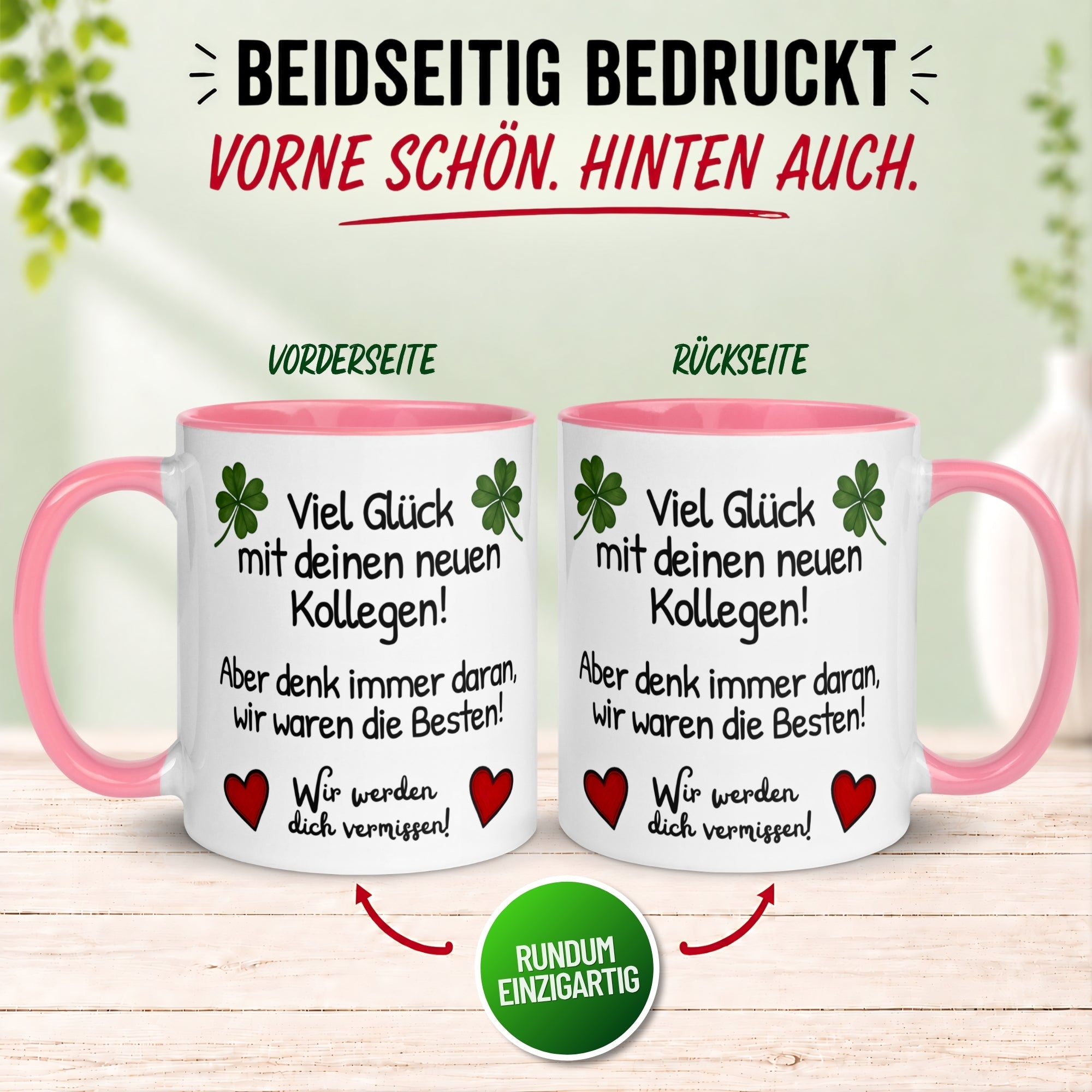 Tasse Abschied – „Viel Glück mit deinen neuen Kollegen“ – Abschiedsgeschenk Kollegin