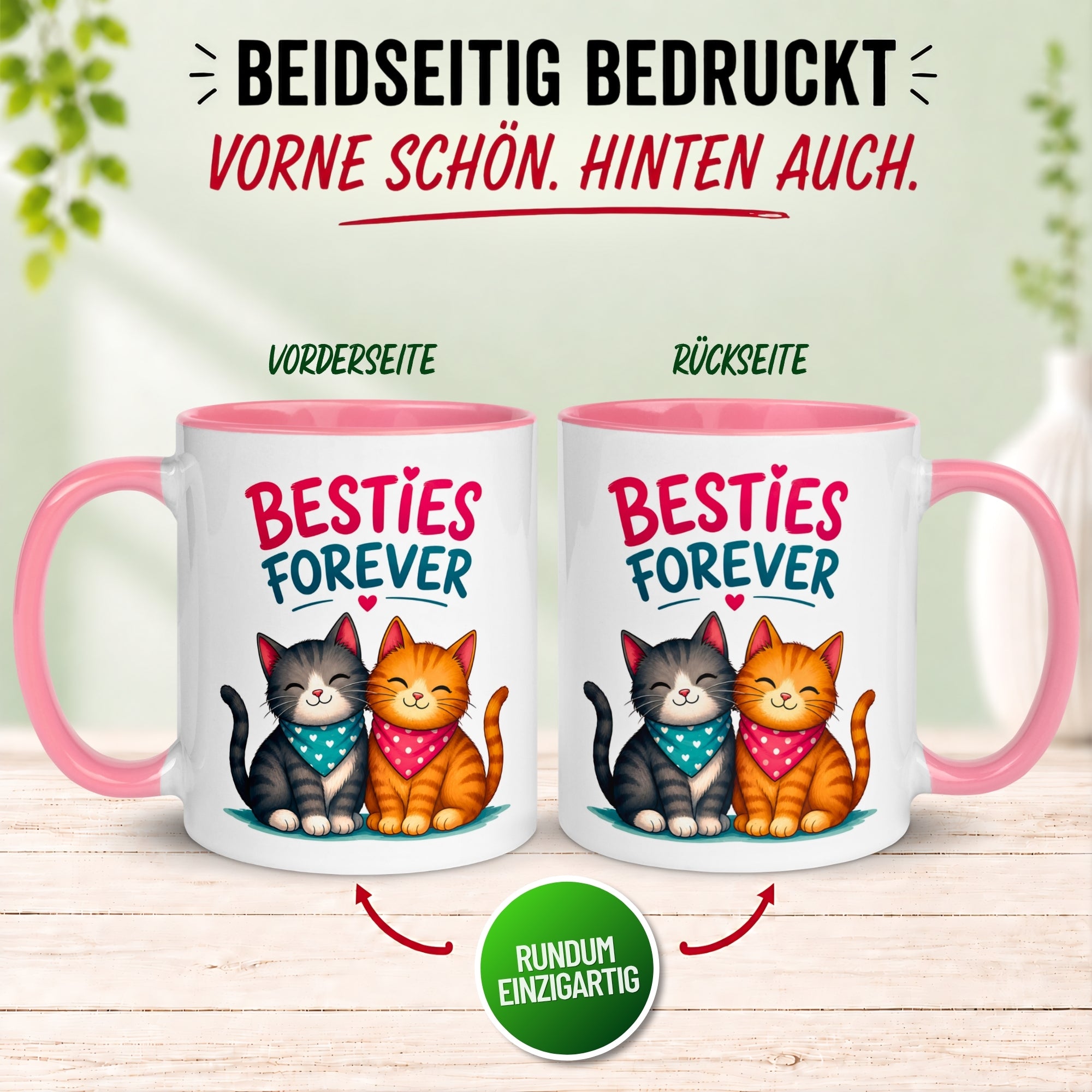 Tasse Freundschaft – „Cats - Besties Forever“ – Geschenk Beste Freundin