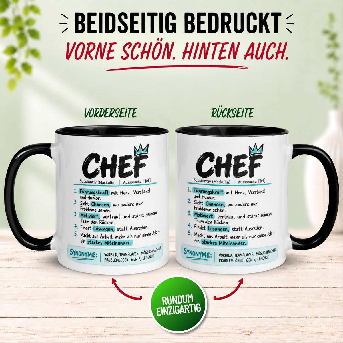 Tasse Chef – „Lexikoneintrag und Definition“ – Geschenk Becher Bester Chef