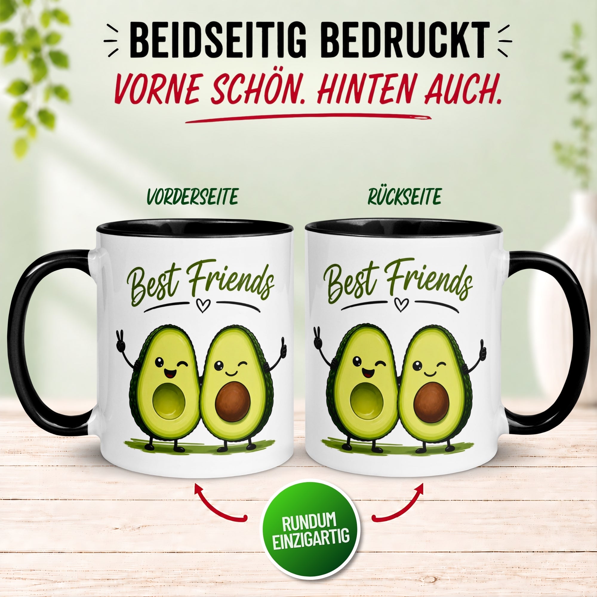 Tasse Freundschaft – „Avocado Best Friends“ – Geschenk Beste Freundin Bester Freund