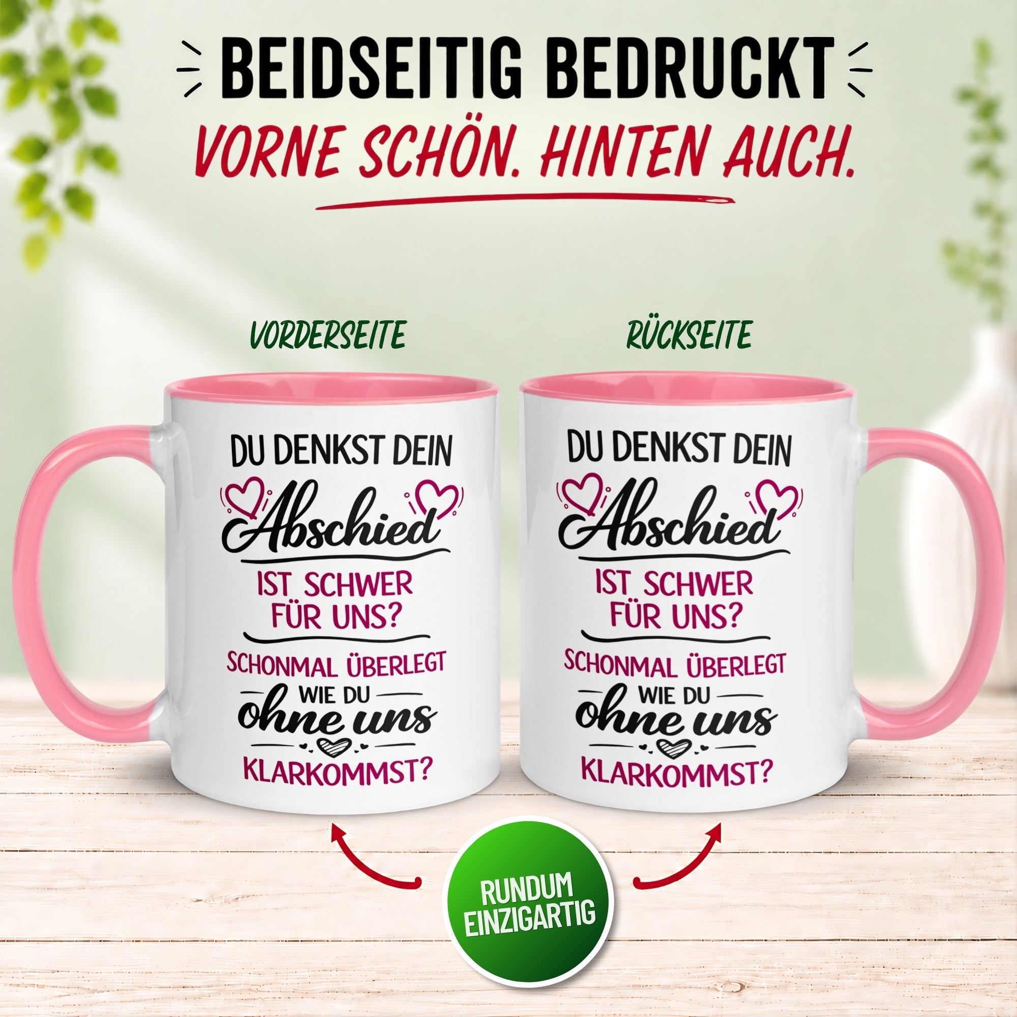 Tasse Abschied – „Du denkst DEIN Abschied ist schwer“ – Abschiedsgeschenk Chefin