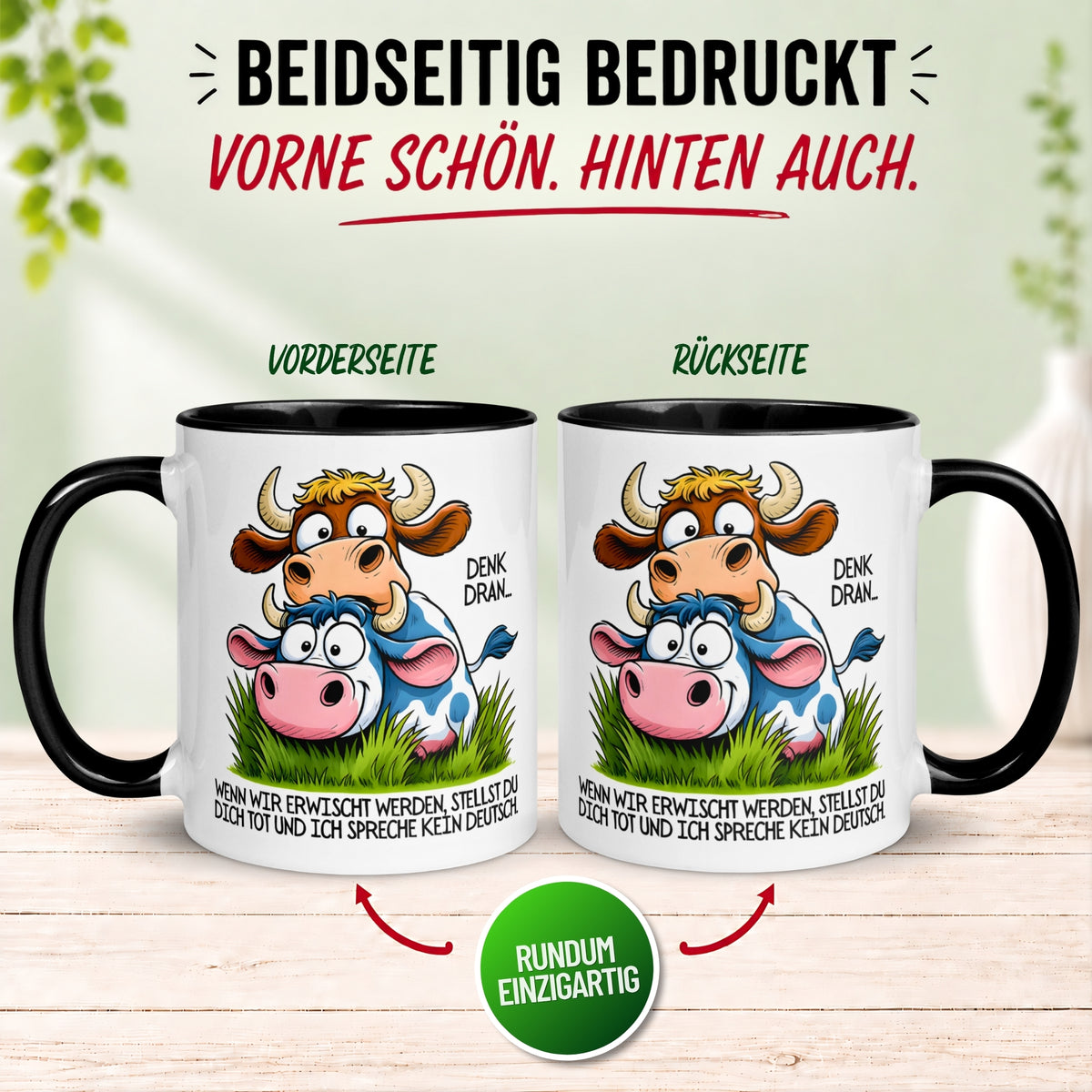 Tasse Kuh – „Wenn wir erwischt werden“ – lustiger Geschenk Becher für Bauernhof Fan
