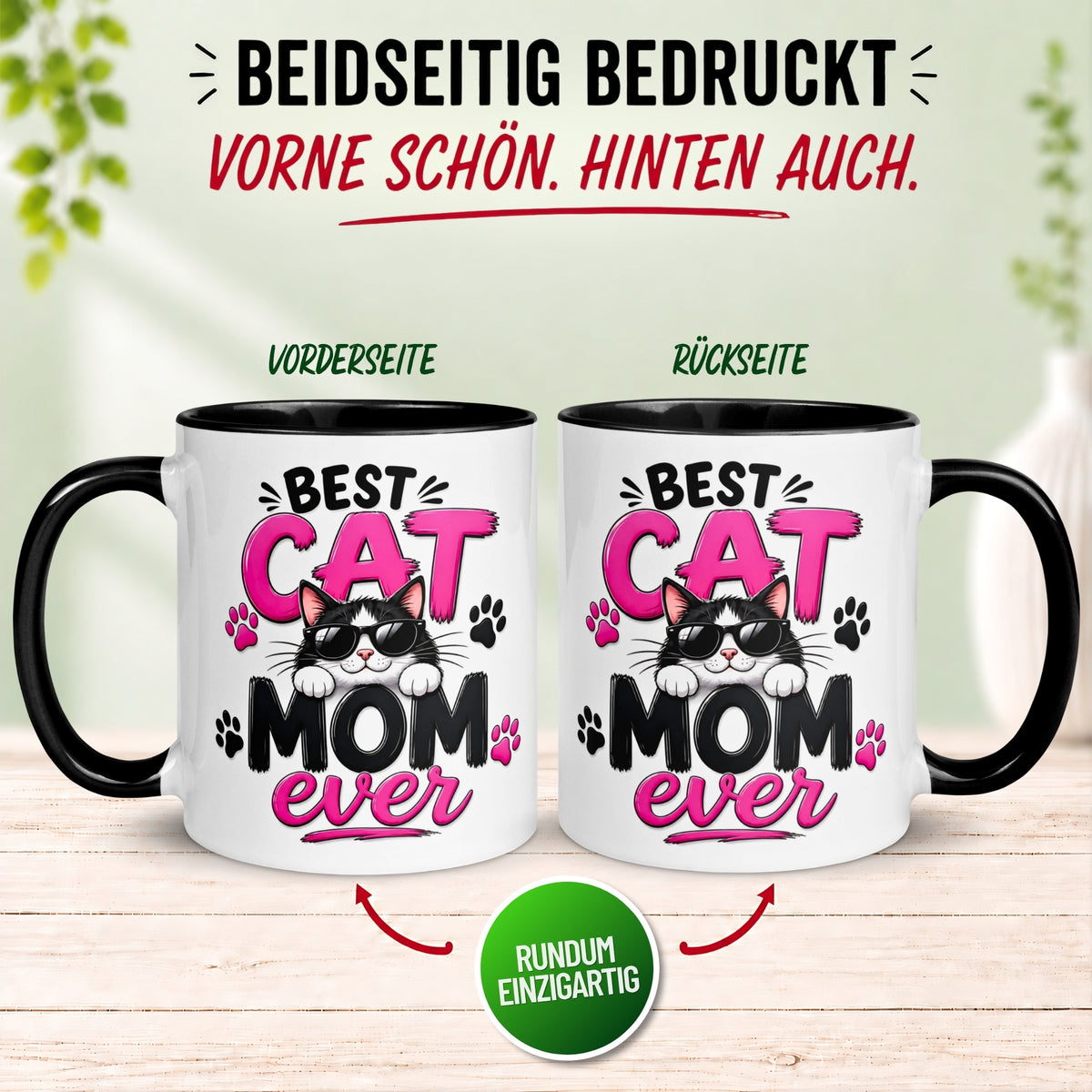 Tasse Katze – „Best Cat Mom ever“ – lustiger Katzen Geschenk Becher für Katzenmama