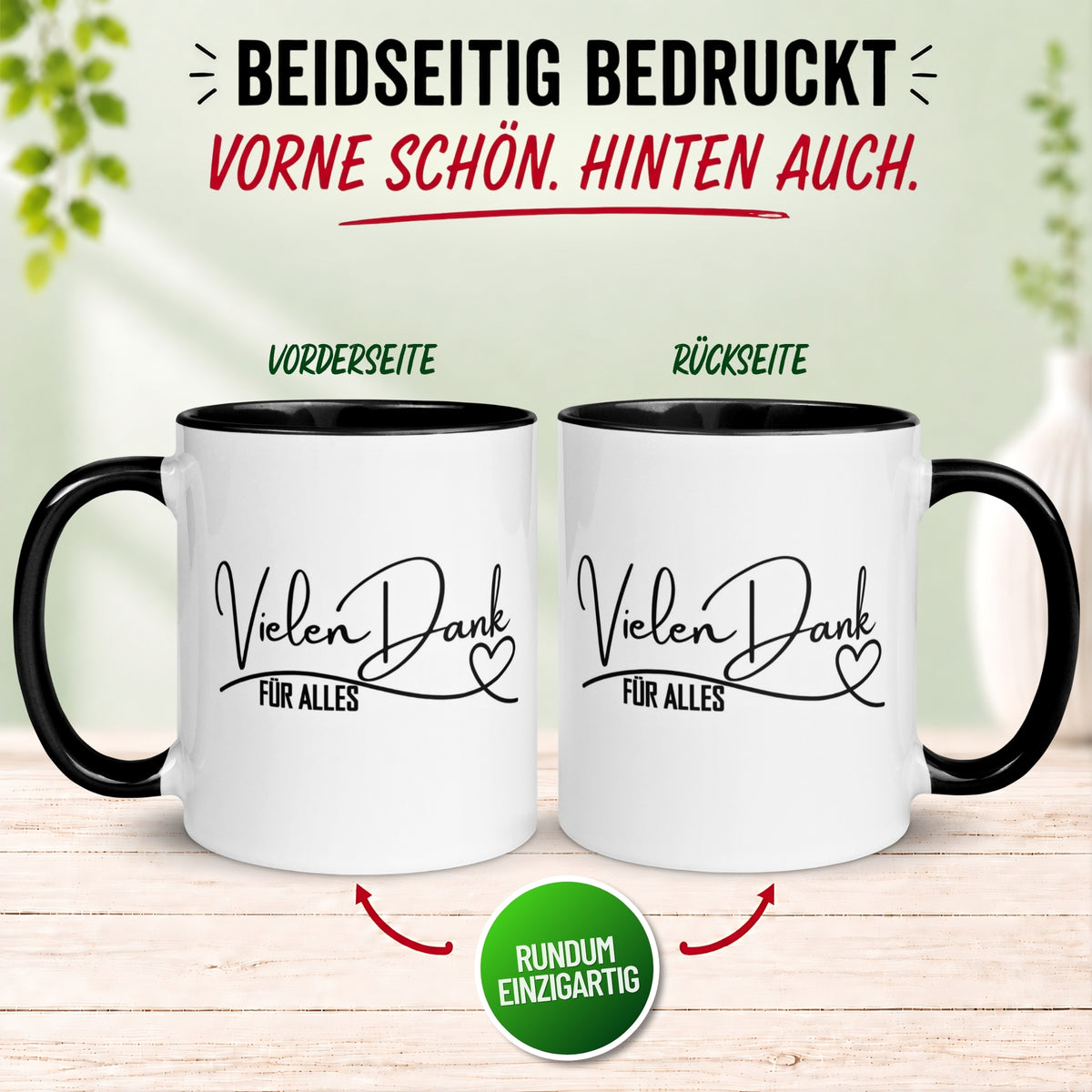 Tasse Danke – „Vielen Dank für alles“ – Dankeschön Geschenk Team/Kollegen/Kollegin