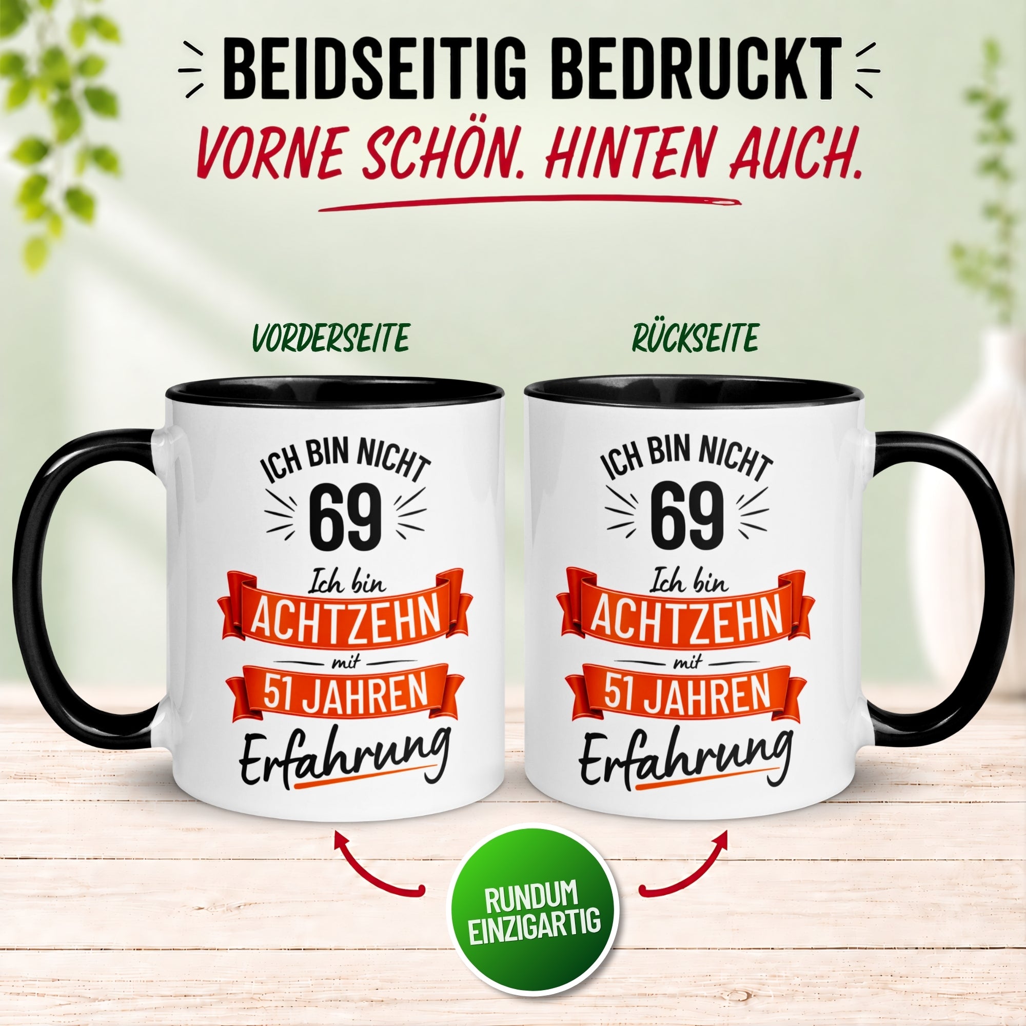 Tasse 69. Geburtstag Mann – „Ich bin nicht 69 – Ich hab Erfahrung“ – Geschenk zum Geburtstag Männer
