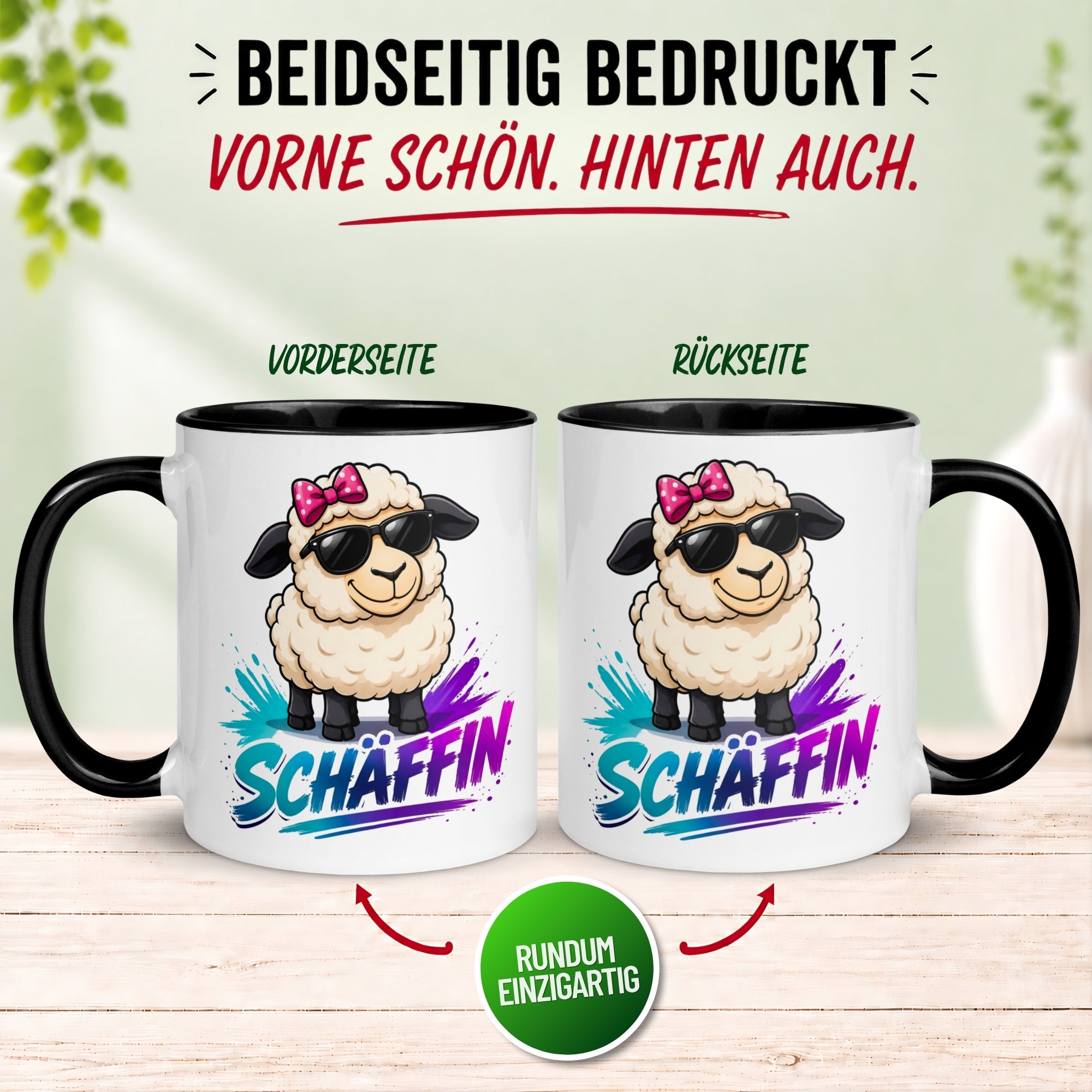 Tasse Chefin – „Coole Schäffin mit Sonnenbrille“ – Geschenk Becher Chefin