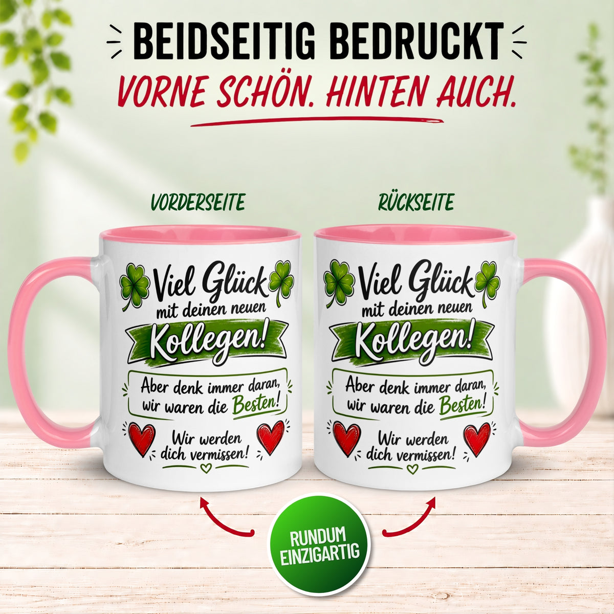 Tasse Abschied – „Viel Glück mit deinen neuen Kollegen“ – Abschiedsgeschenk Kollegin