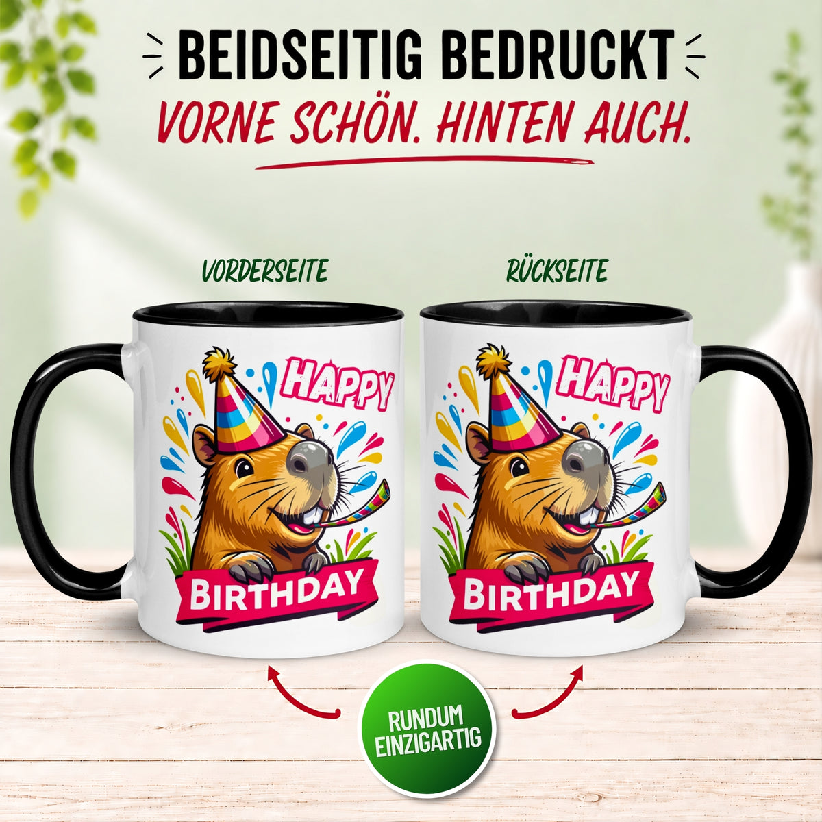 Tasse Geburtstag – „Happy Birthday - Capybara“ – Geburtstagsgeschenk Mann Frau