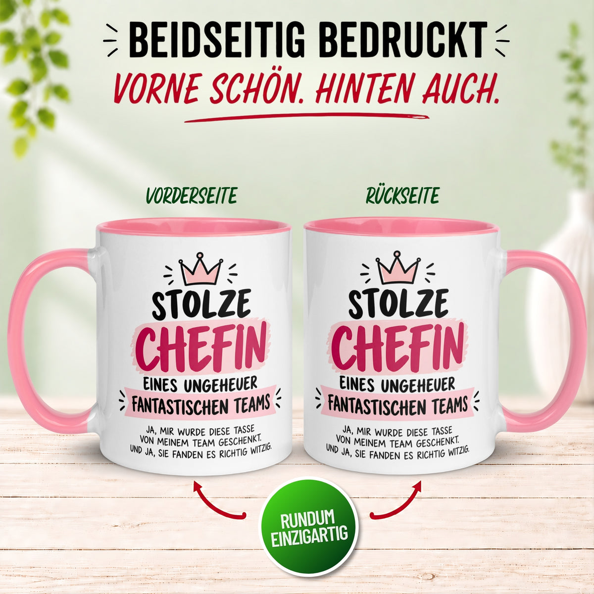 Tasse Chefin – „Ein unglaublich fantastischen Team“ – Geschenk Becher Chefin