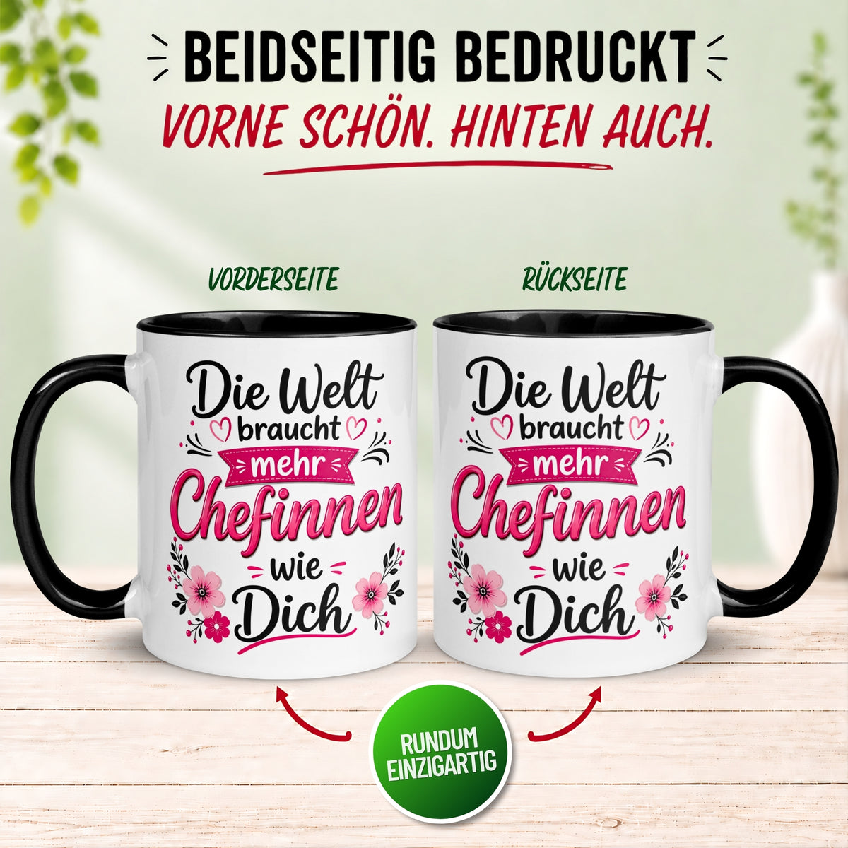 Tasse Chefin – „Die Welt braucht mehr Chefinnen wie Dich“ – Geschenk Becher