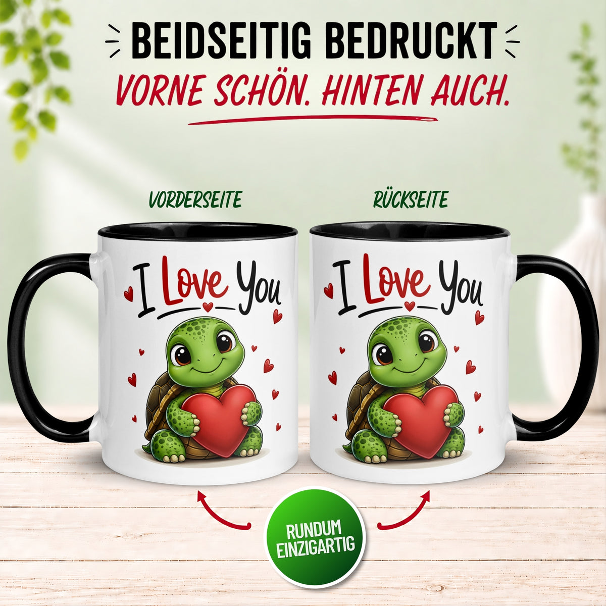 Tasse Liebe – „Schildkörten I Love You“ – Ich liebe Dich Geschenk Partner Jahrestag