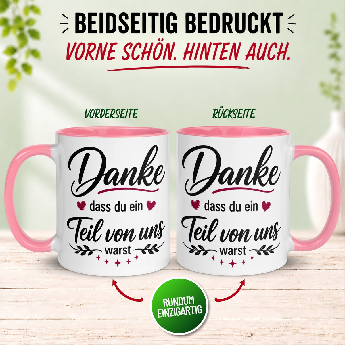 Tasse Abschied – „Ein Teil von uns warst“ – Abschiedsgeschenk für Kollegin/Kollege