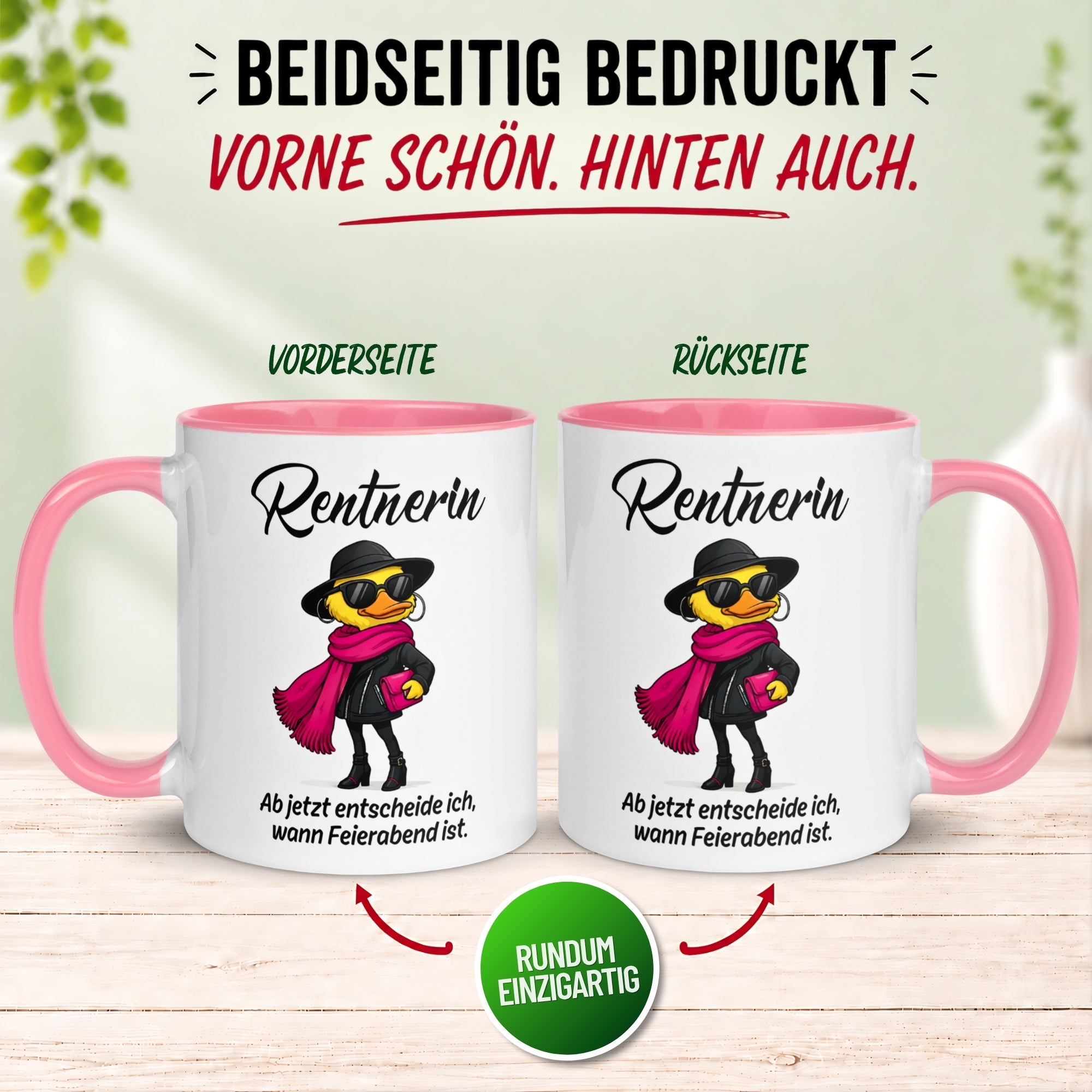 Tasse Rentnerin – „Ab jetzt entscheide ich wann Feierabend ist“ – Geschenk Rente Frau