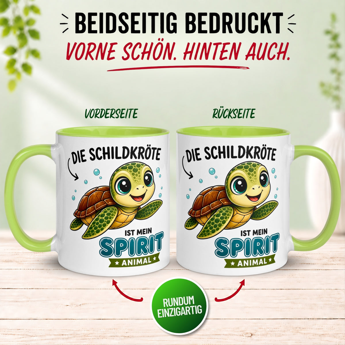 Spirit Animal Tasse – „Die Schildkröte ist mein Spirit Animal“ – Schildkröten Geschenk