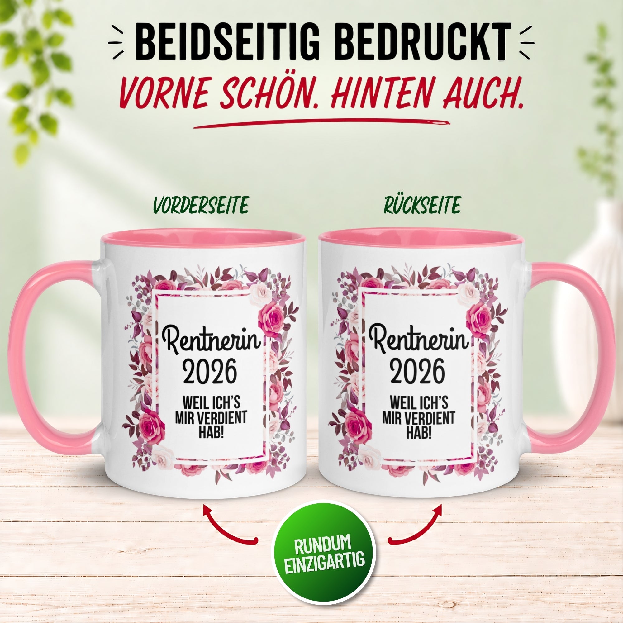 Tasse Rente Frau – „Rentnerin 2026 – Weil ich’s mir verdient hab“ – Geschenk Renteneintritt