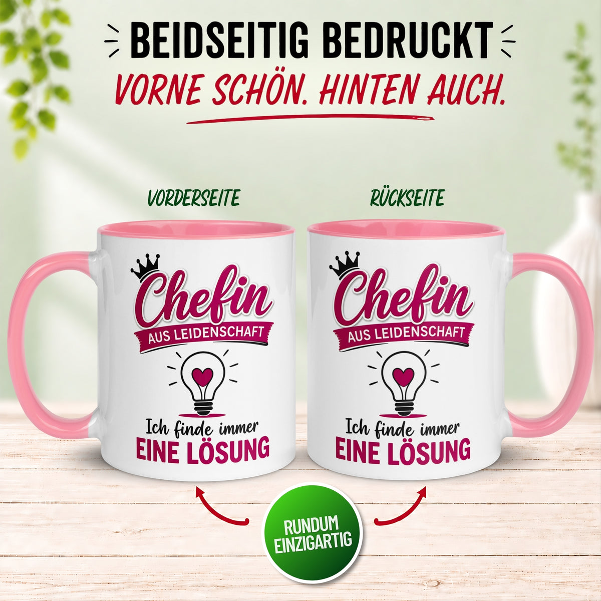 Tasse Chefin – „Ich finde immer eine Lösung“ – Teamleiterin Geschenk Becher