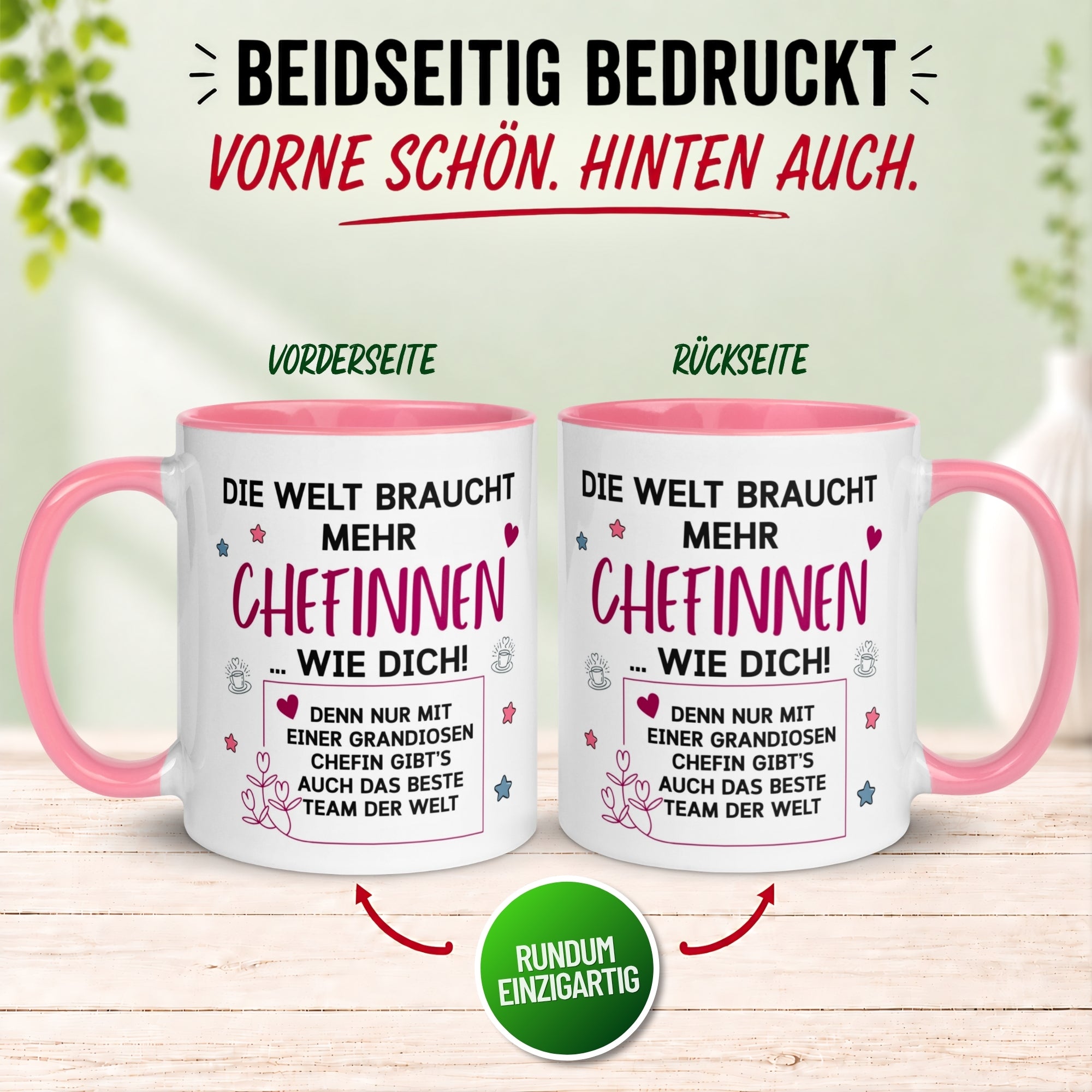 Tasse Chefin – „Die Welt braucht mehr Chefinnen wie Dich“ – Teamleiterin Geschenk Becher