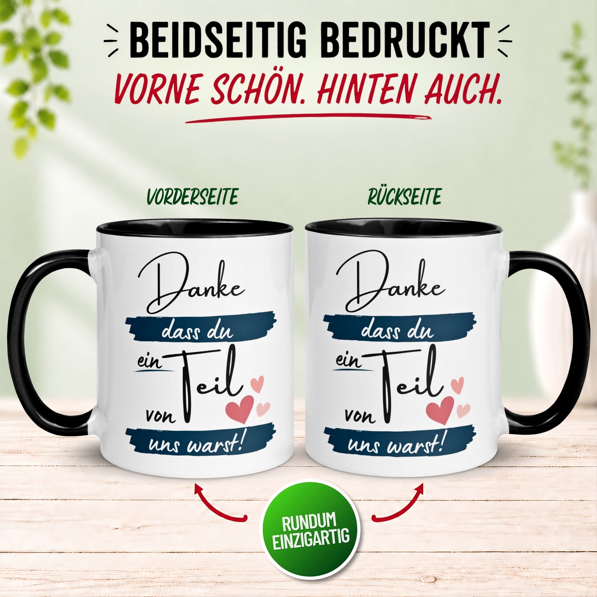 Tasse Abschied – „Danke dass du ein Teil von uns warst“ – Abschiedsgeschenk für Kollegen