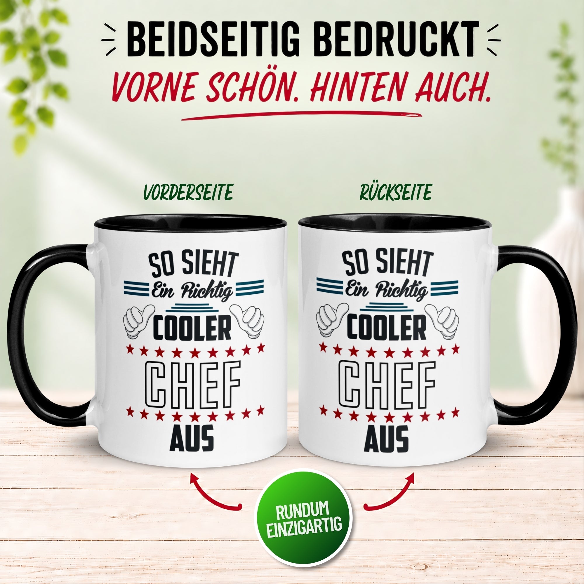 Tasse Chef – „So sieht ein richtig cooler Chef aus“ – Geschenk Bester Chef