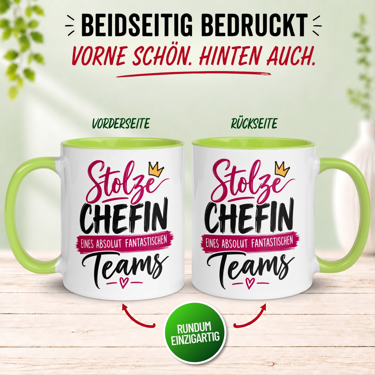 Tasse Chefin – „Stolze Chefin eines fantastischen Teams“ – Geschenk Beste Chefin