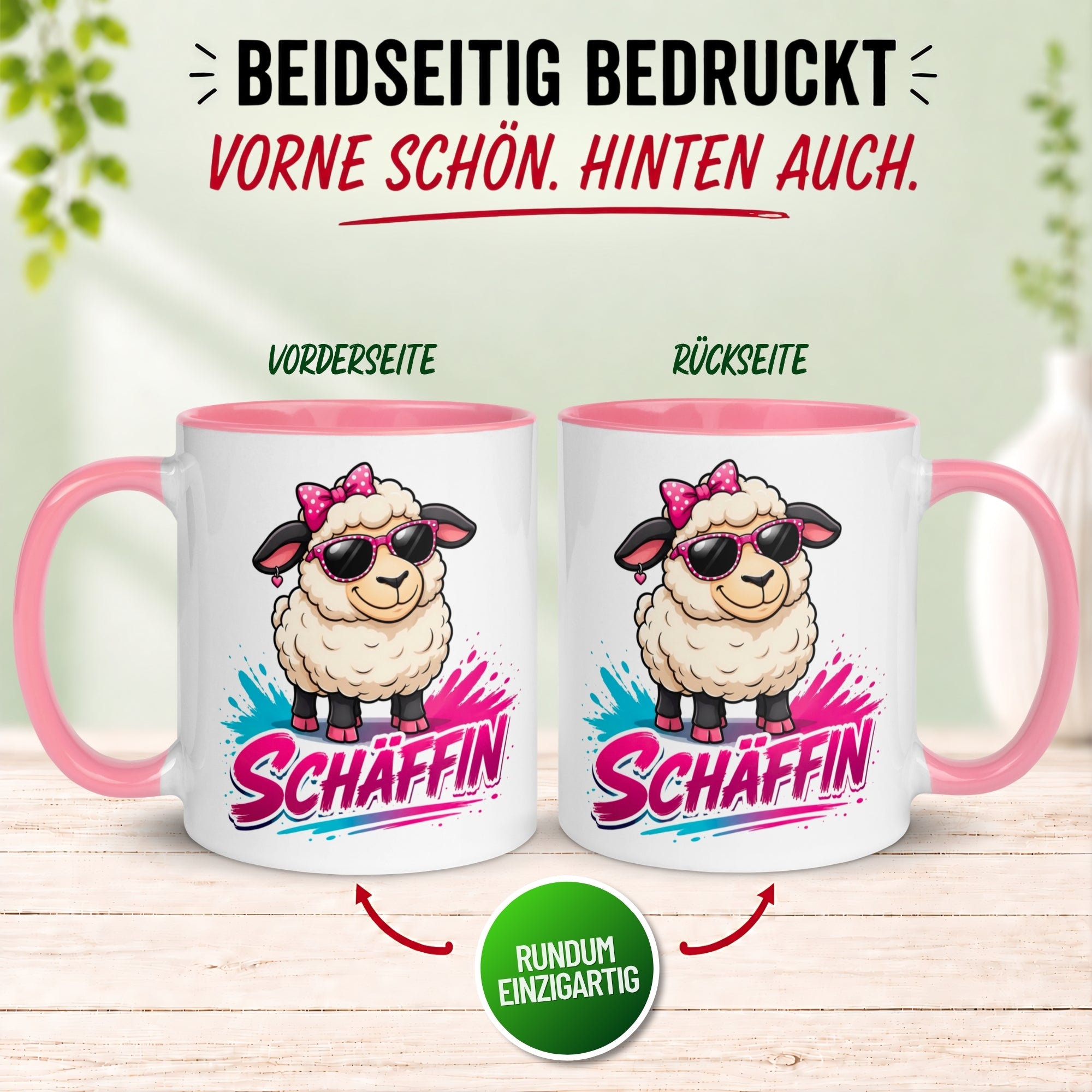 Tasse Chefin – „Coole Schäffin mit Ohring“ – Geschenk Becher Chefin
