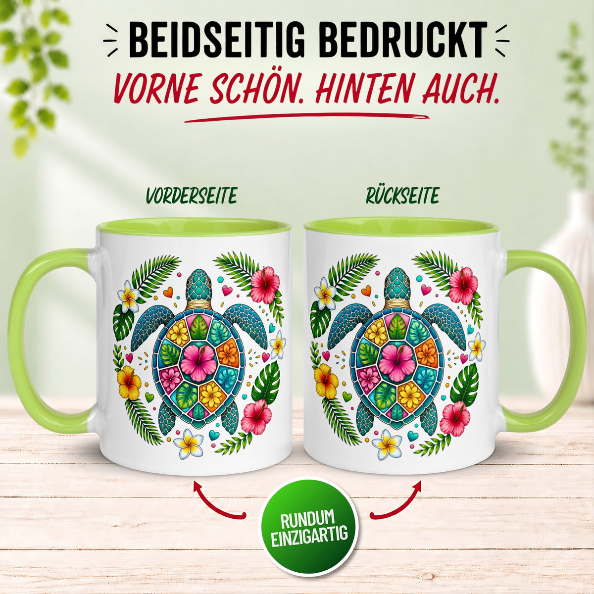 Tasse Schildkröte – „Sommer Strand Entspannung“ – lustiges Schildkröten Geschenk