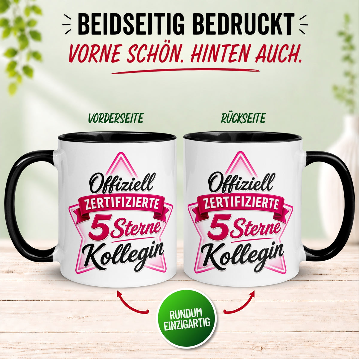 Tasse Kollegin – „Offiziell Zertifizierter 5 Sterne Kollegin“ – Geschenk zum Abschied