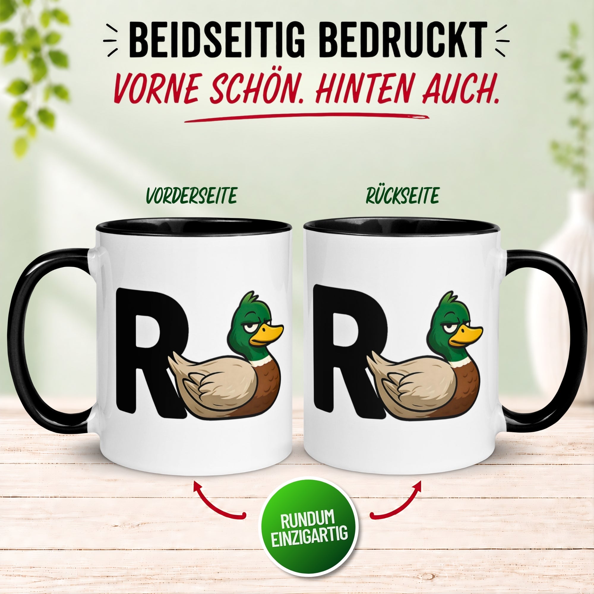 Tasse Rente – „R + Ente = Rente“ – Geschenk  Renteneintritt für Männer Frauen