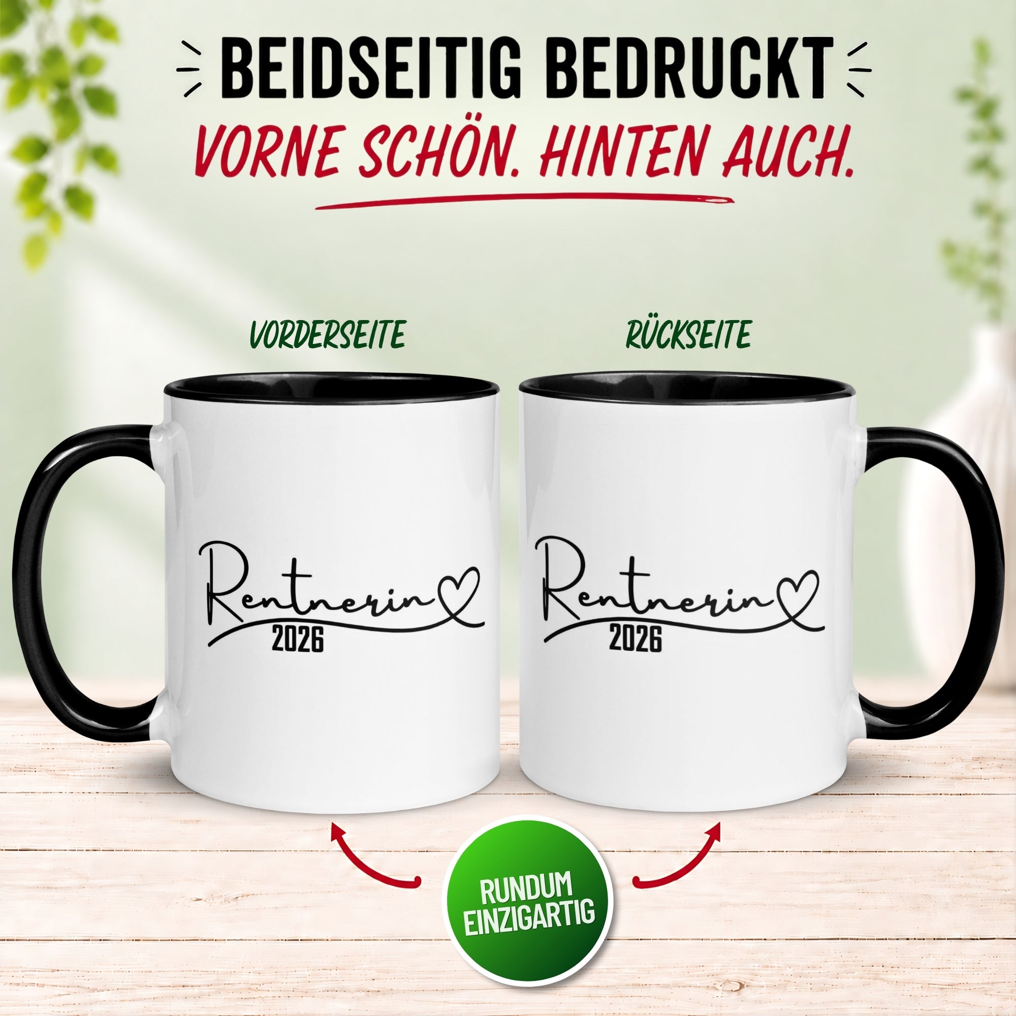 Tasse Rentnerin 2026 – „Rentnerin mit Herz“ – Geschenk Renteneintritt Frau