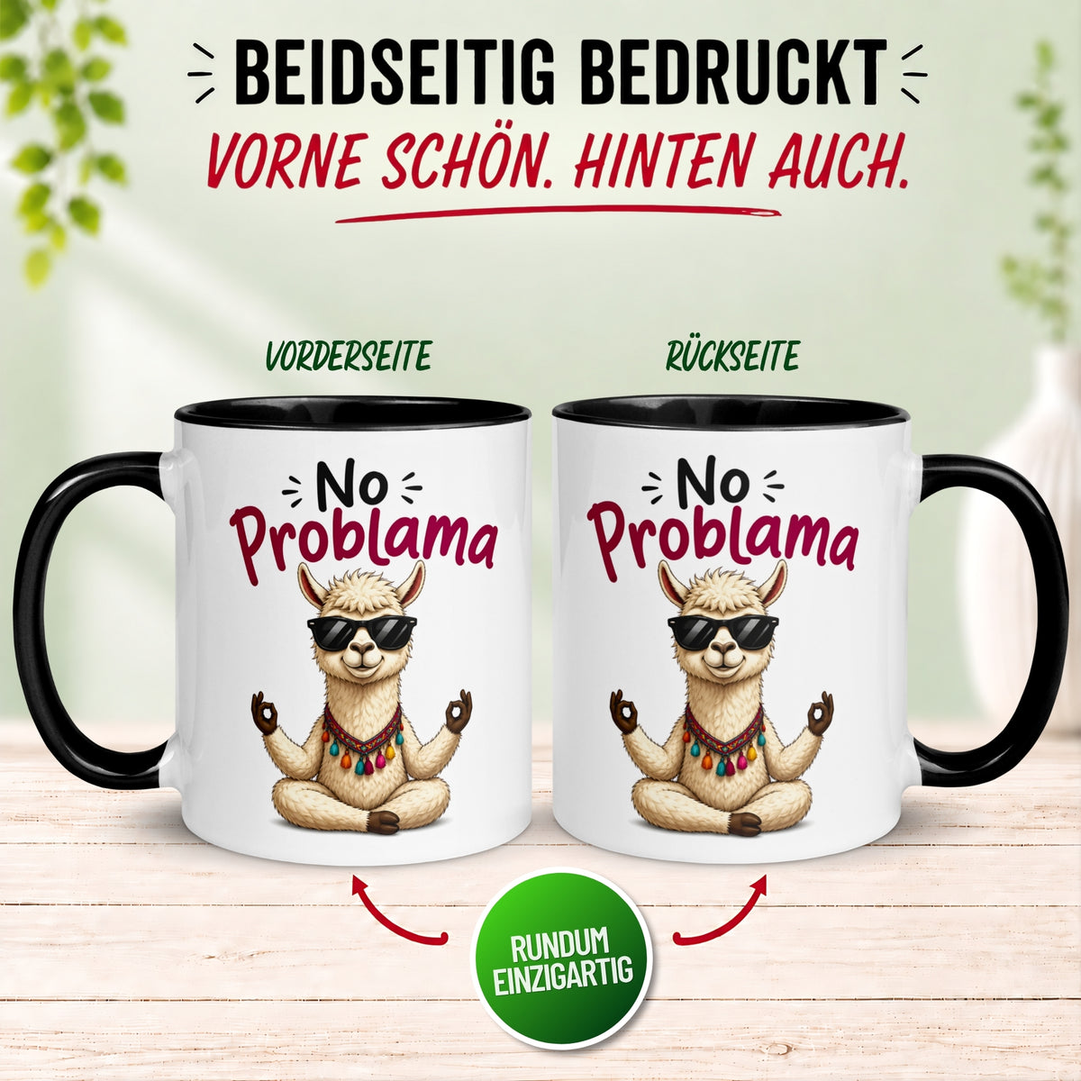 Tasse Lama – „NO PROBLAMA“ – lustiger Lama Geschenk Becher