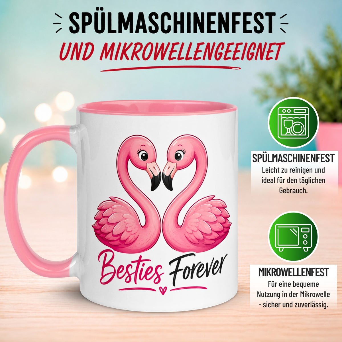 Tasse Freundschaft – „Flamingo - Besties forever“ – Geschenk Beste Freundinnen Freundin