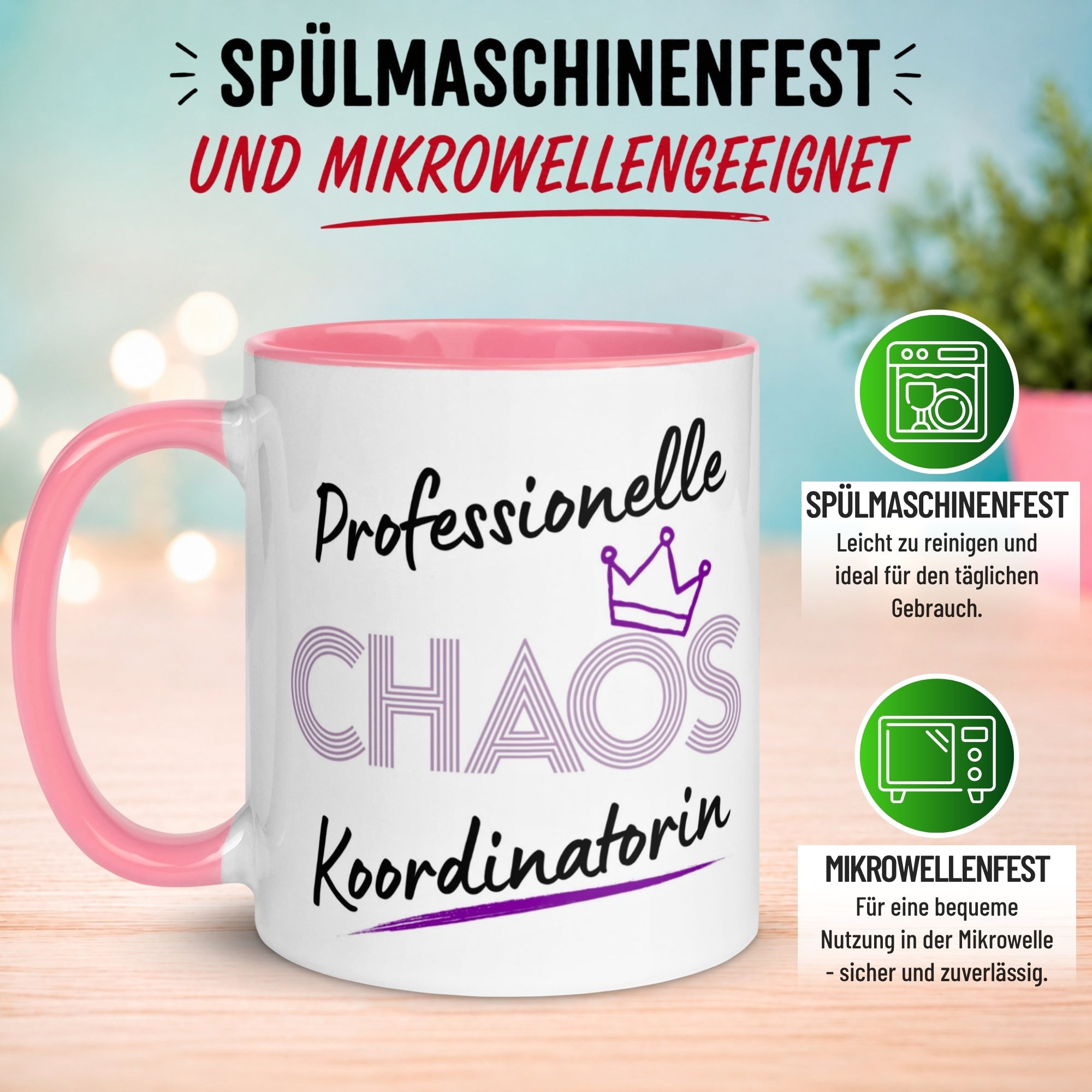 Tasse Chefin – „Professionelle Chaos Koordinatorin“ – Geschenk Becher Chefin