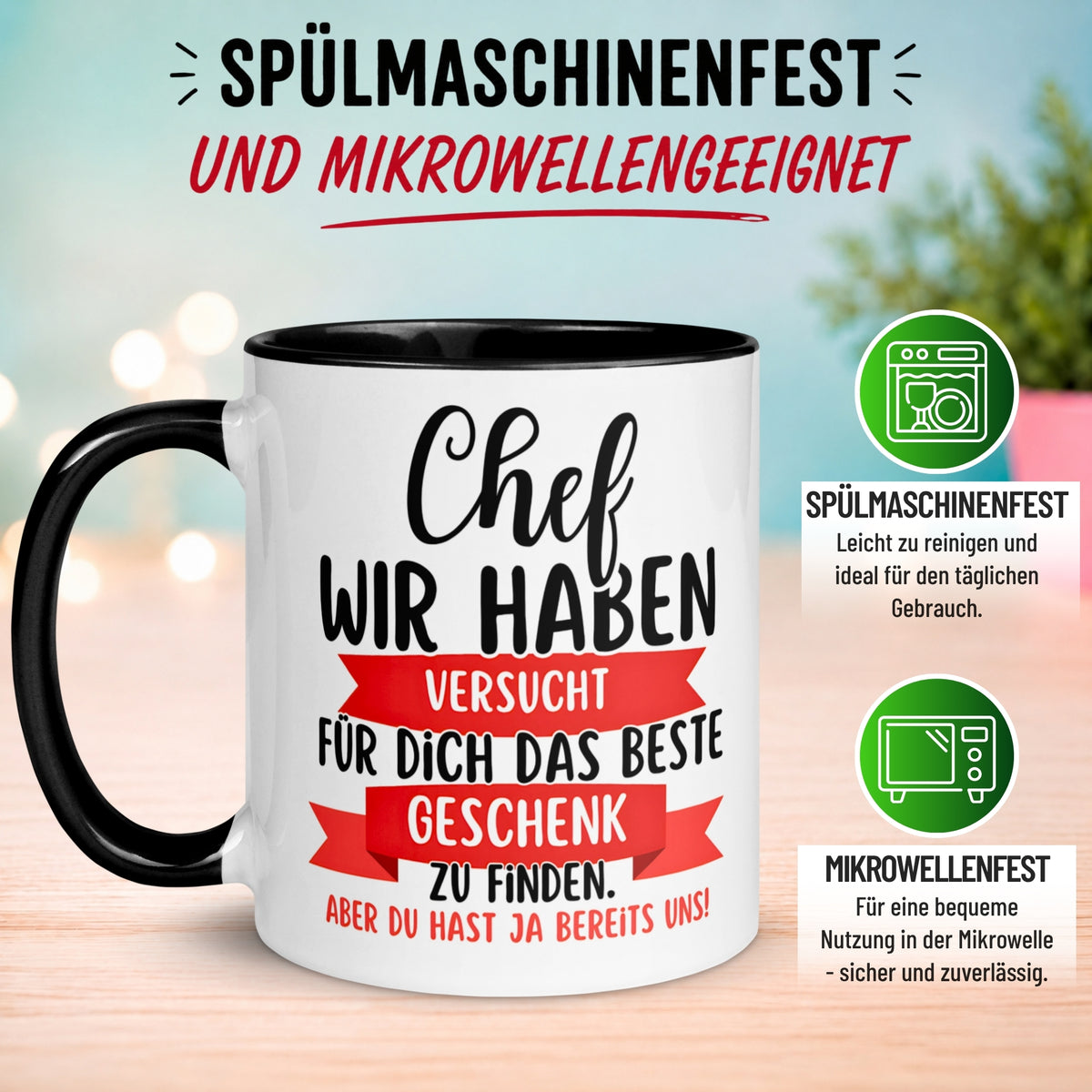 Tasse Chef – „Für dich das beste Geschenk“ – Geschenk Bester Chef