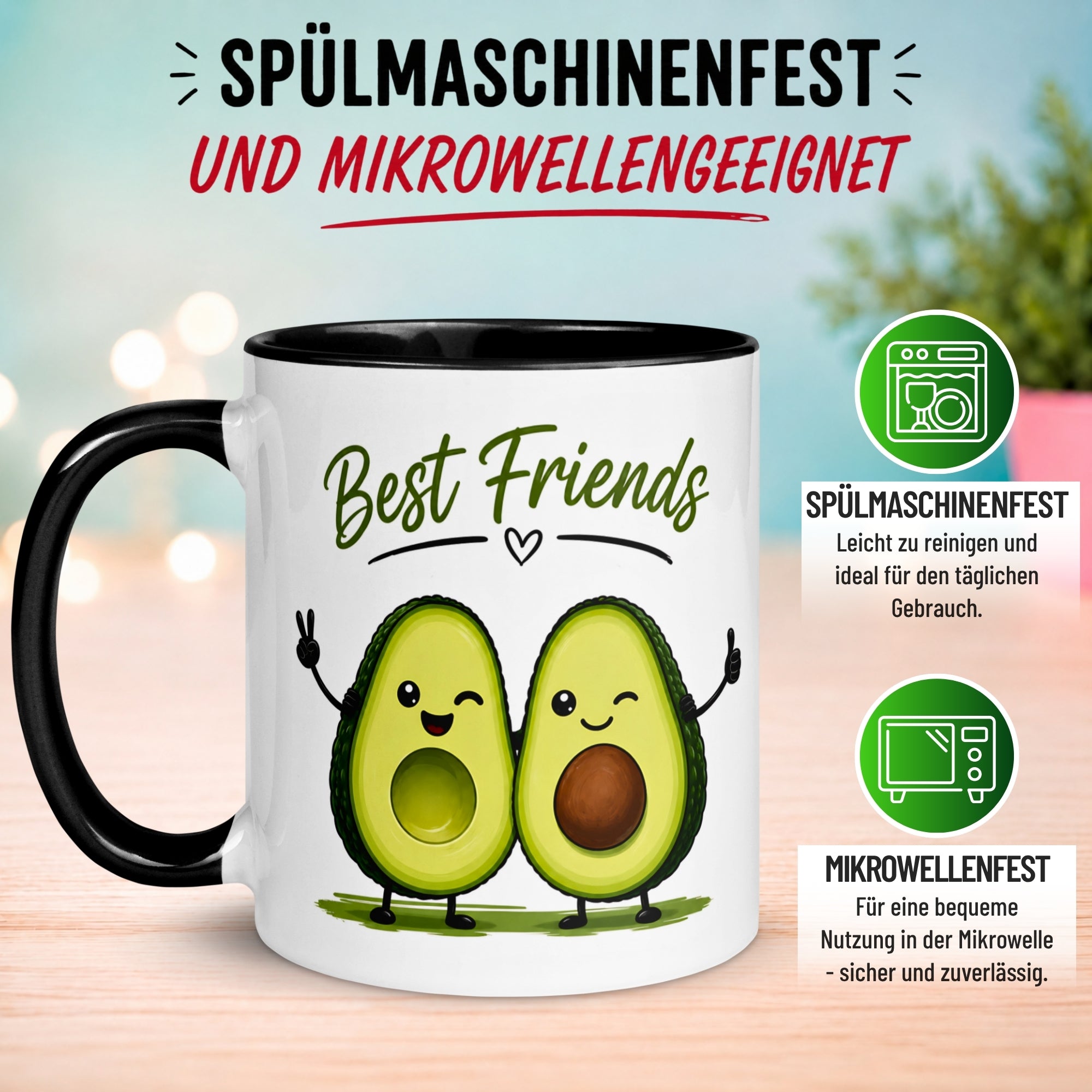 Tasse Freundschaft – „Avocado Best Friends“ – Geschenk Beste Freundin Bester Freund