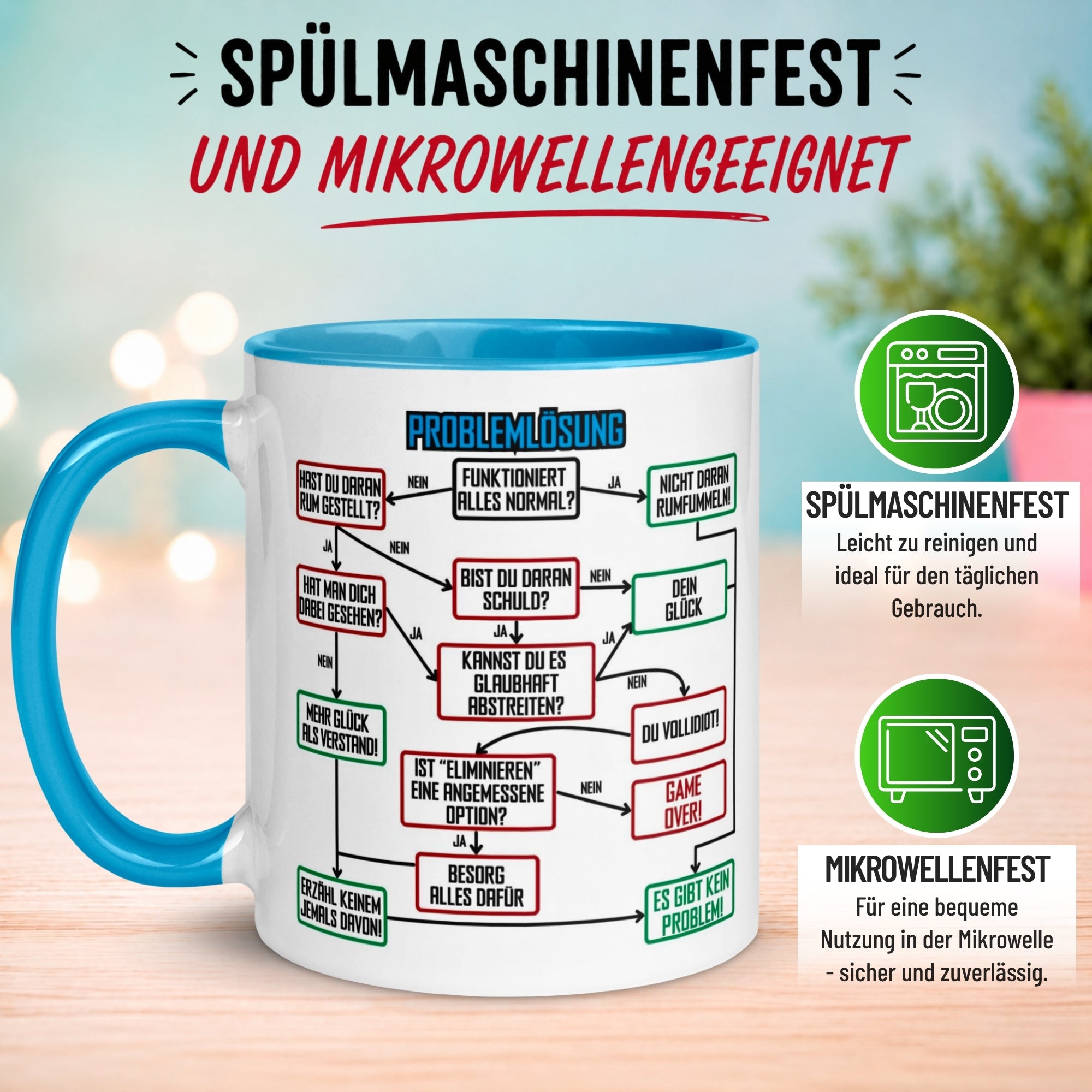 Tasse Kollege – „Problemlösung im Büro“ – Geschenk Bester Arbeitskollege