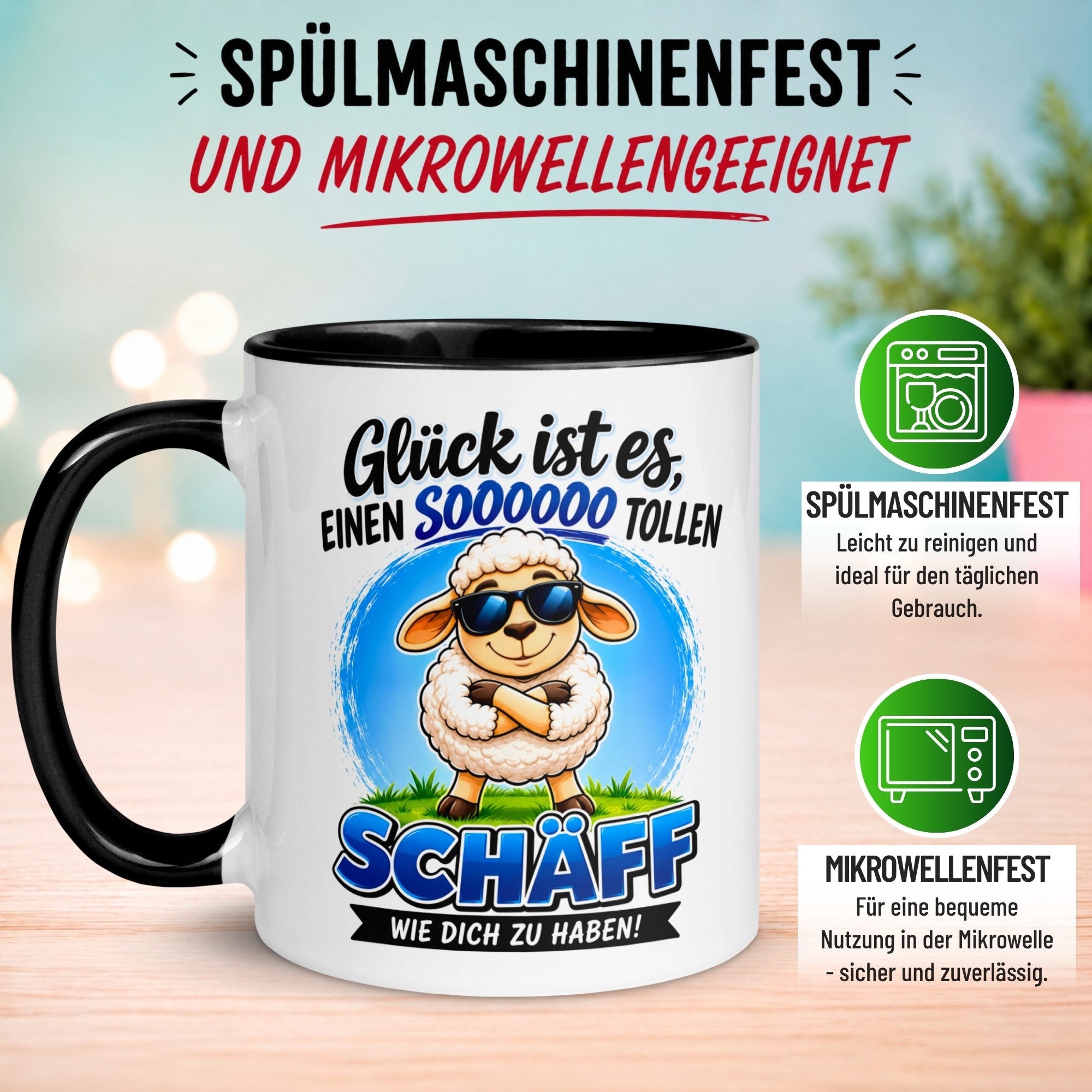 Tasse Chef – „Glück ist es einen Schäff wie dich zu haben“ – Geschenk Bester Chef