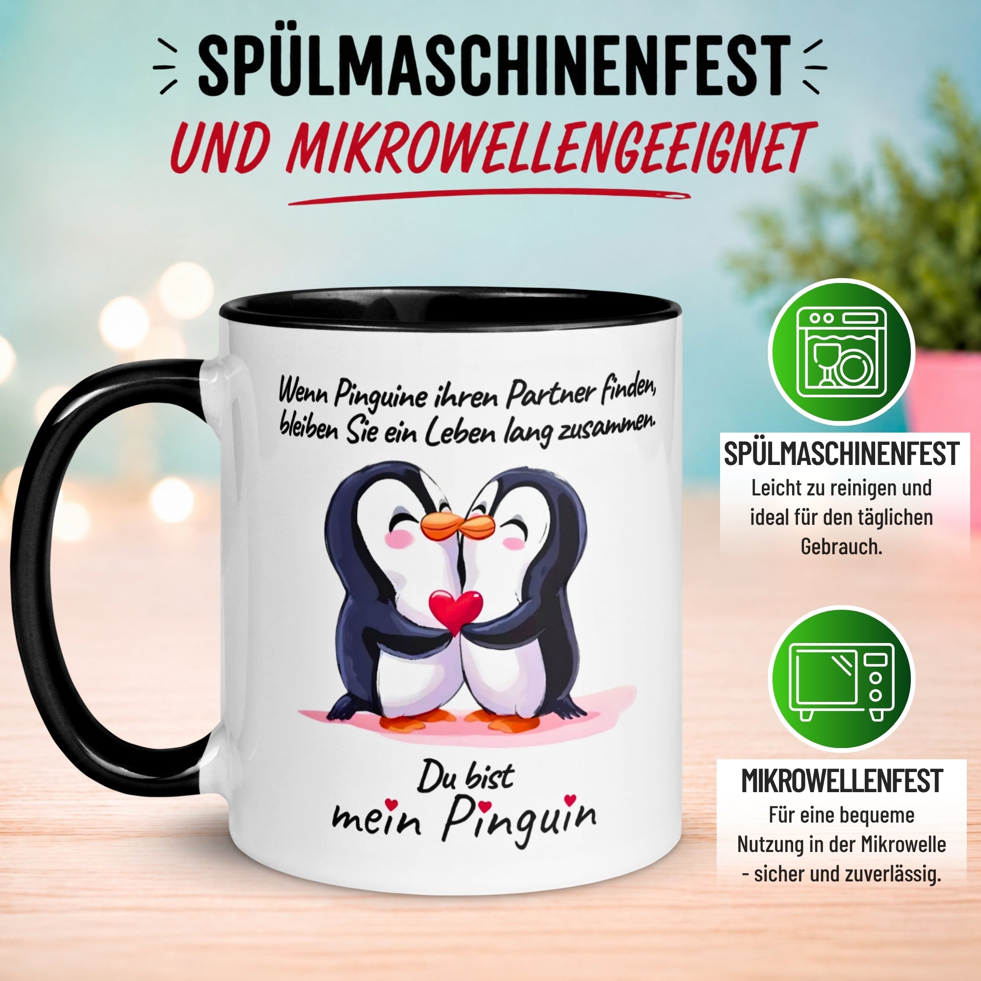 Tasse Liebe – „Du bist mein Pinguin“ – Ich liebe Dich Geschenk Partner Jahrestag Valentinstag