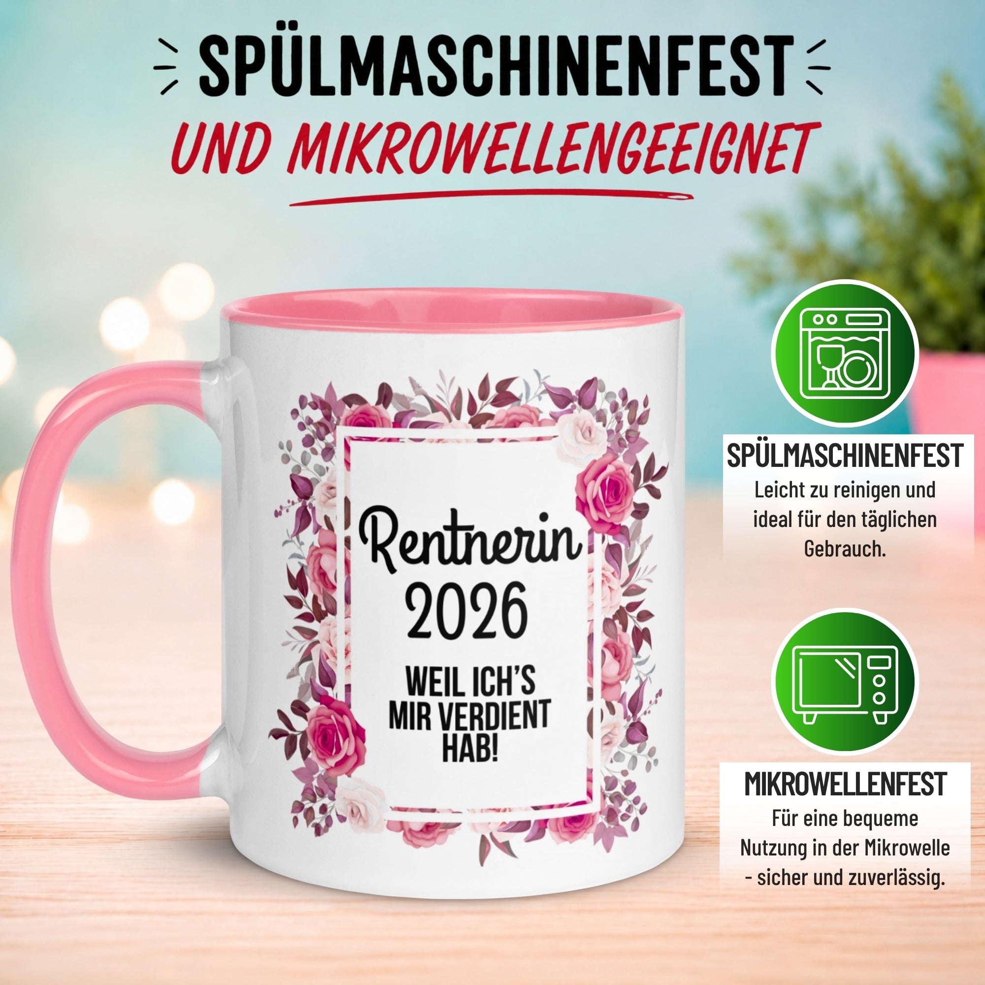 Tasse Rente Frau – „Rentnerin 2026 – Weil ich’s mir verdient hab“ – Geschenk Renteneintritt