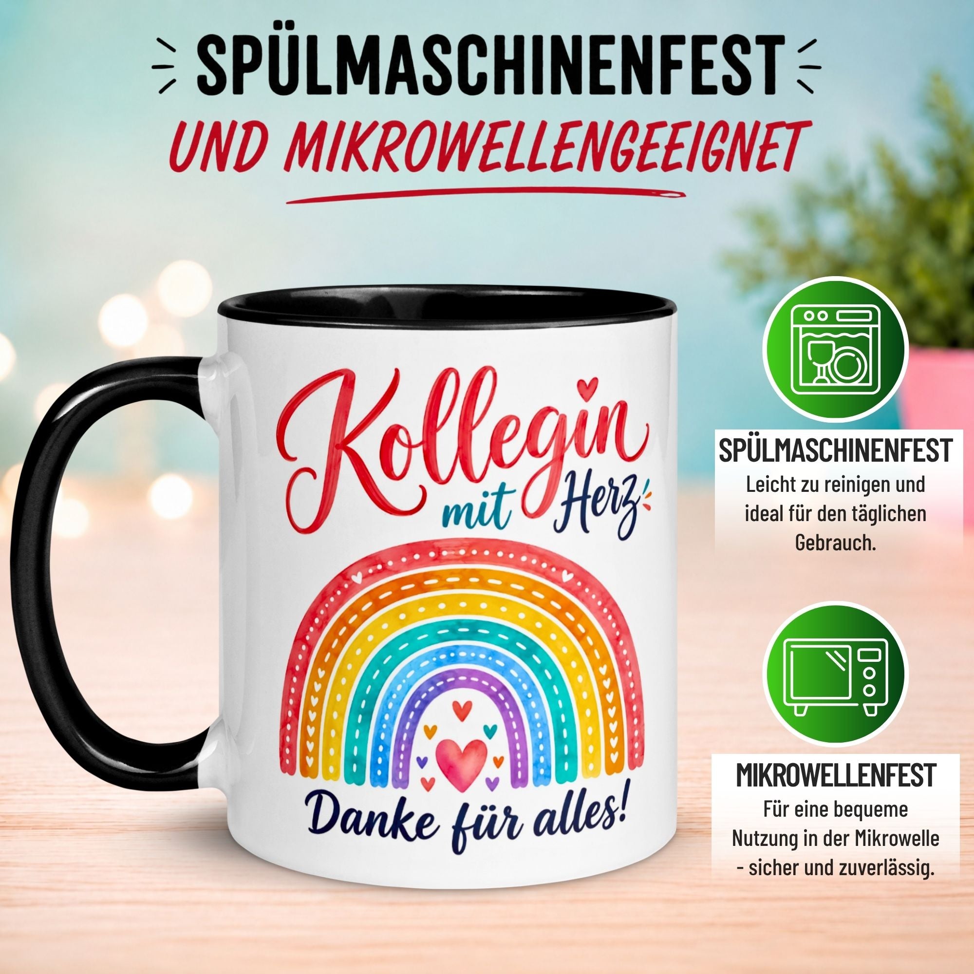 Tasse Kollegin – „Kollegin mit Herz - Danke für alles“ – Geschenk Abschied Arbeitskollegin